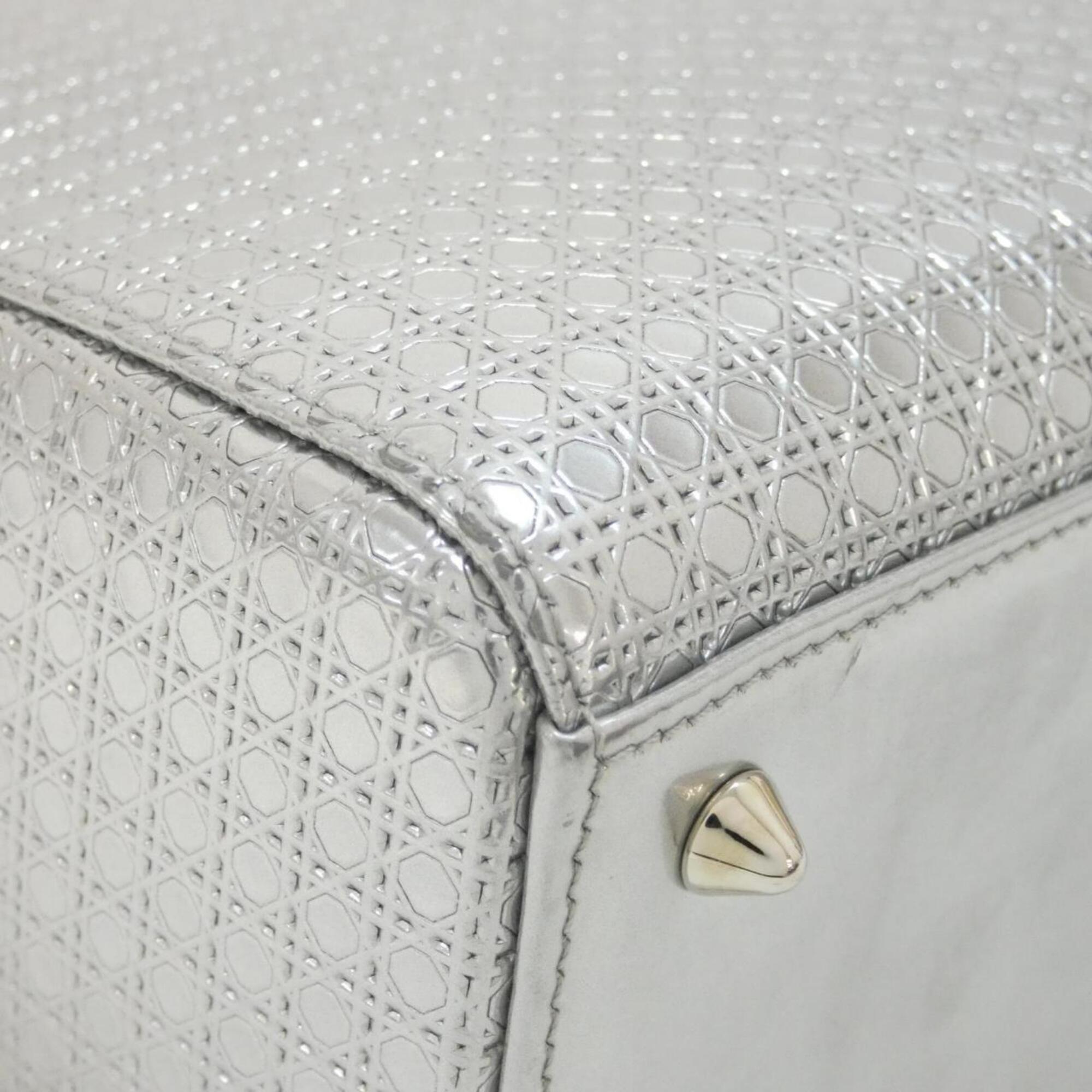 Christian Dior Metallic Silver Leather Handbag (Pre-Owned)