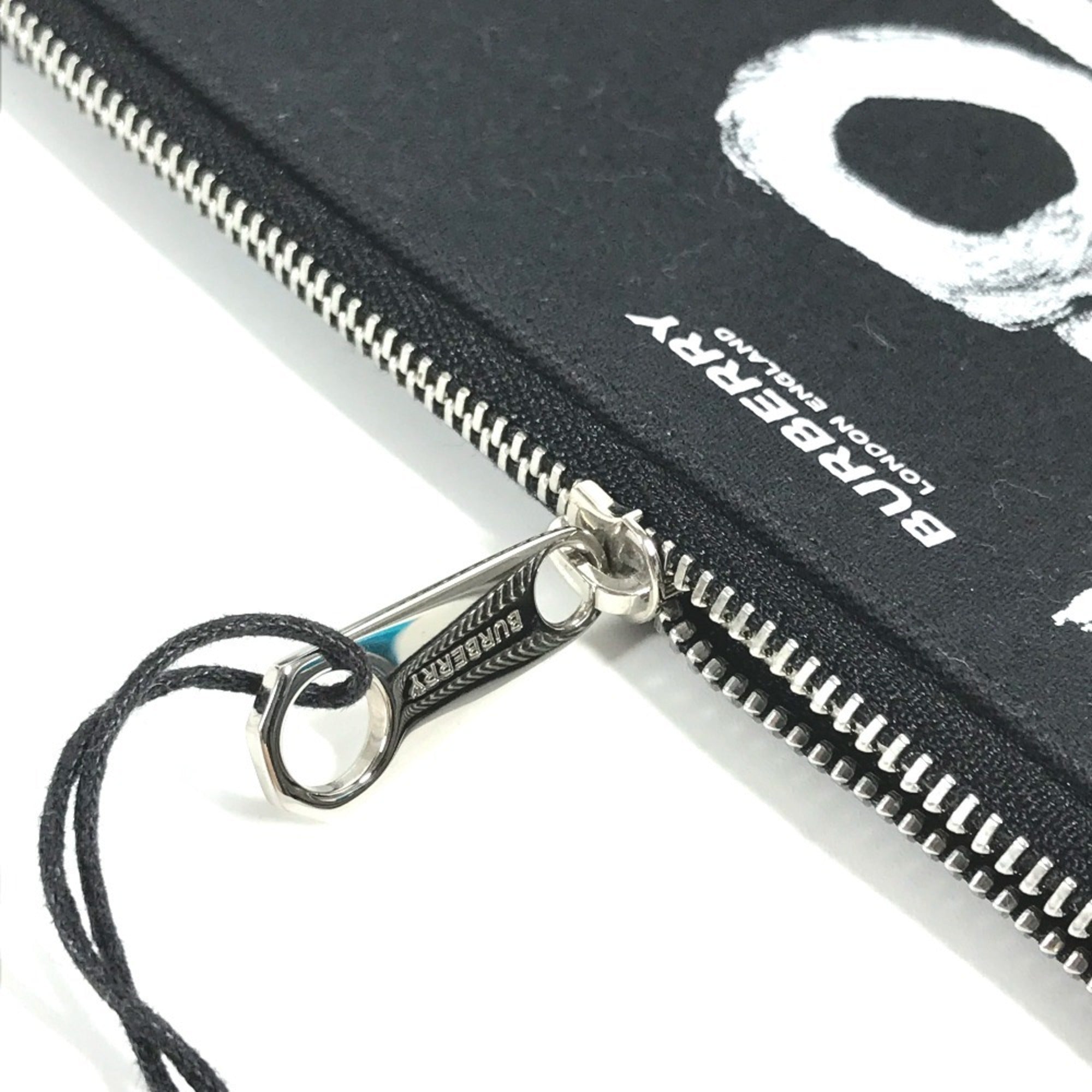 Burberry Black White Canvas Coin Purse/Coin Case (Pre-Owned)
