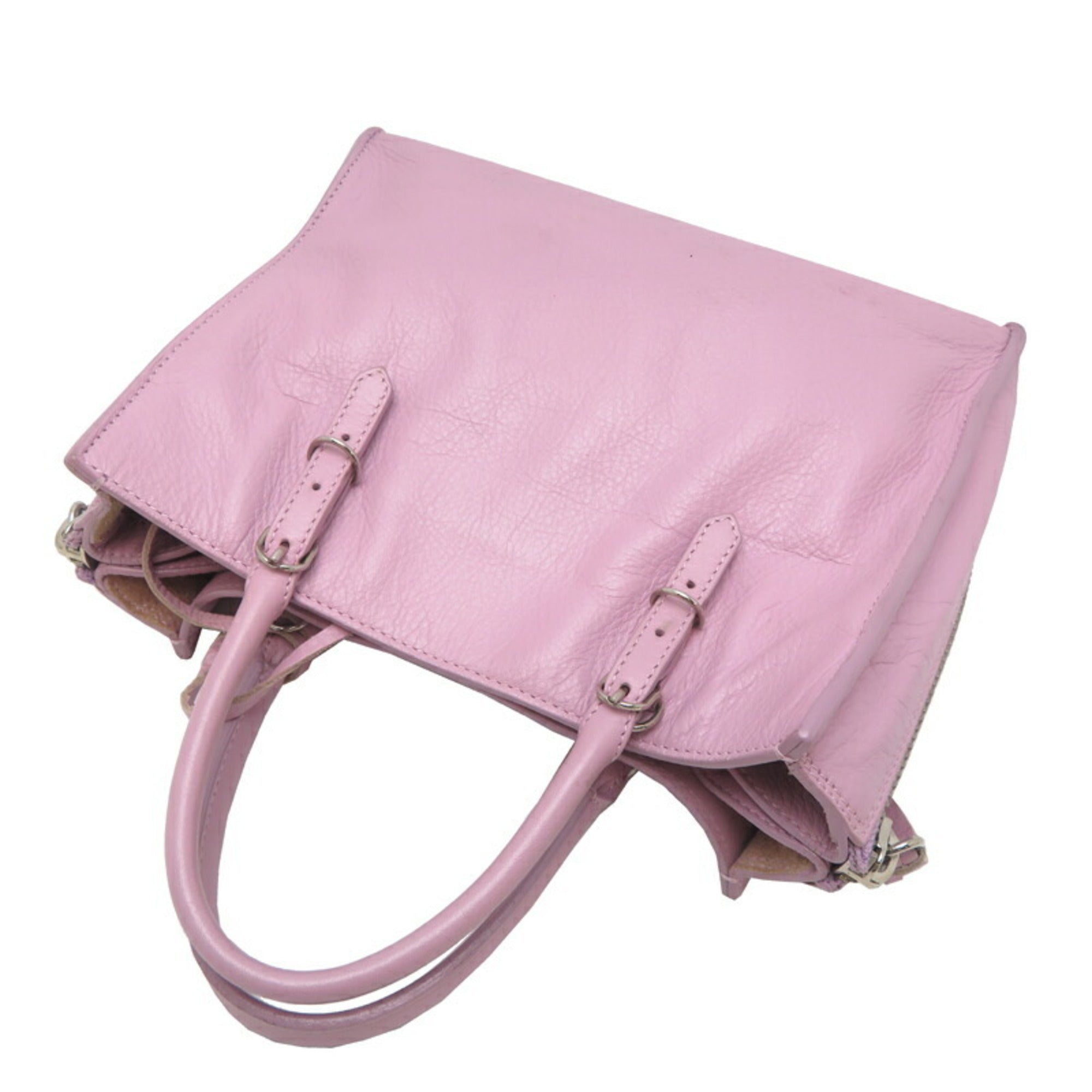 Balenciaga Paper Pink Purple Leather Handbag (Pre-Owned)