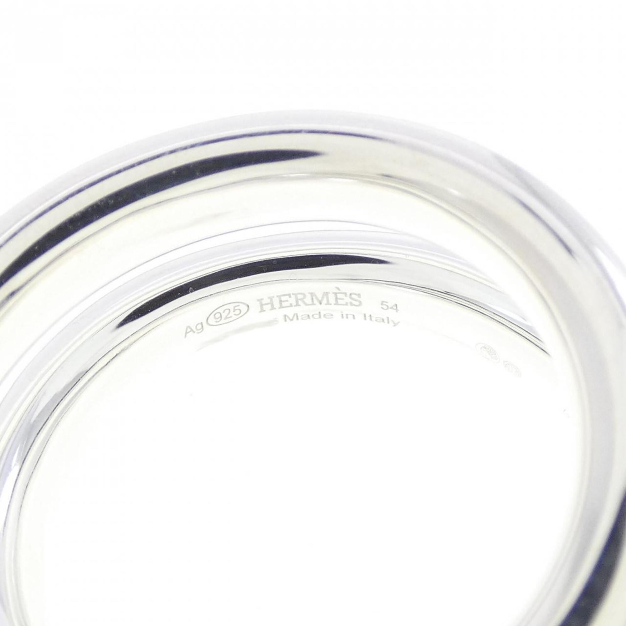 Hermes Silver 925 Band Ring (Pre-Owned)