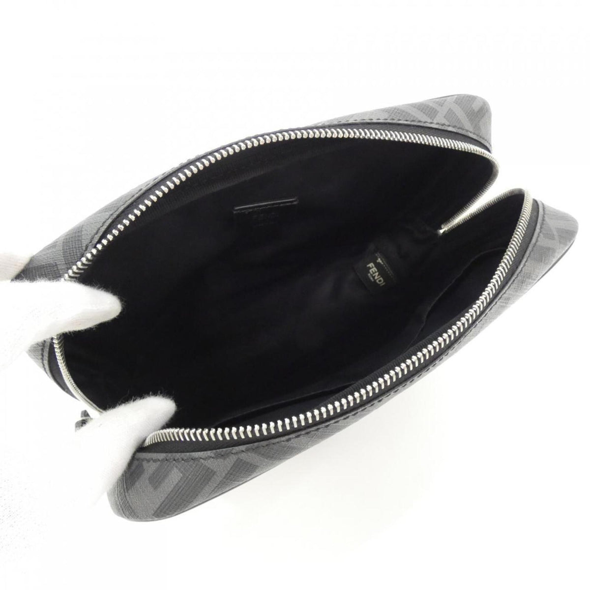 Fendi Black Coated Canvas Handbag Pouch (Pre-Owned)