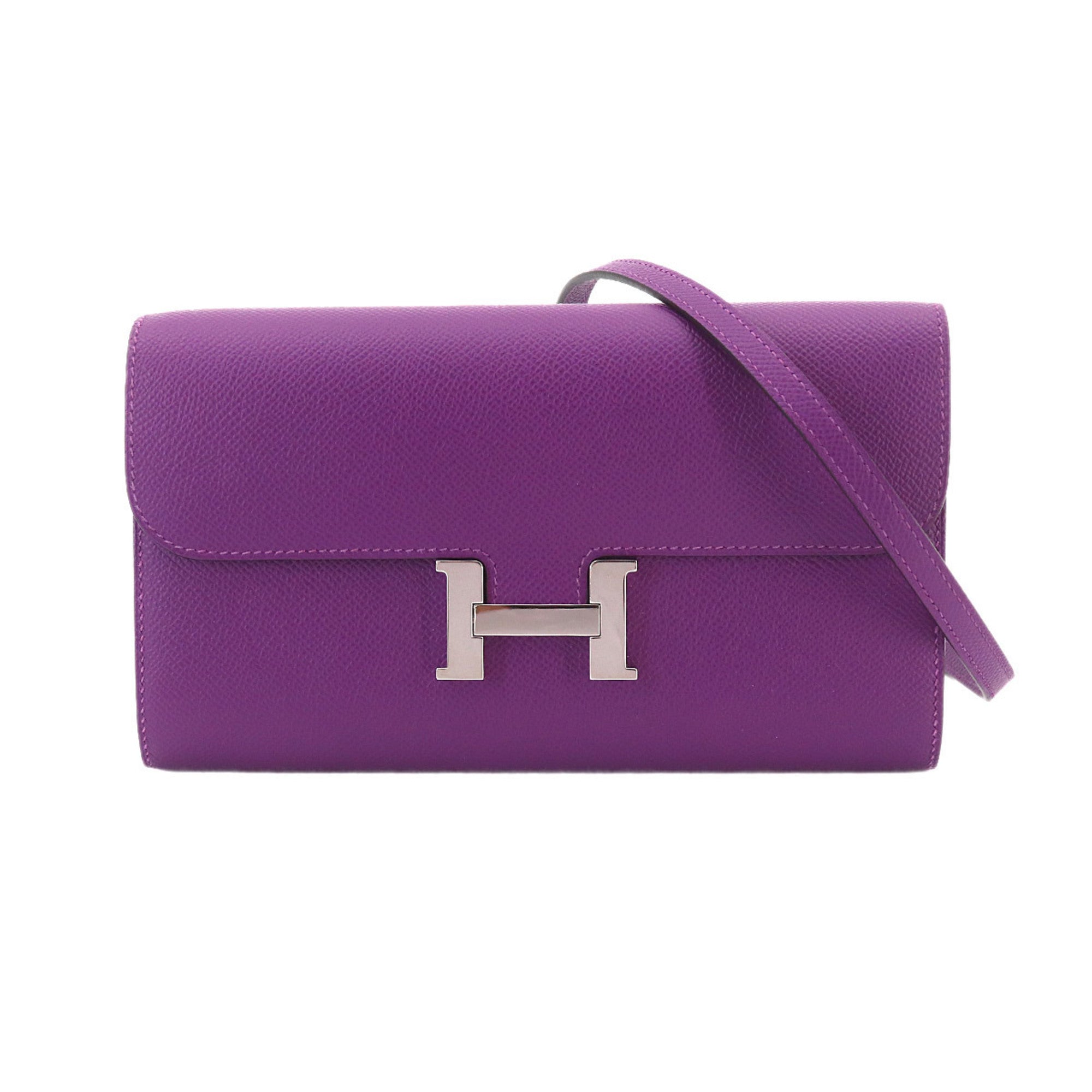 Hermes Anemone Epsom Leather Long Wallet (Bi-Fold) (Pre-Owned)