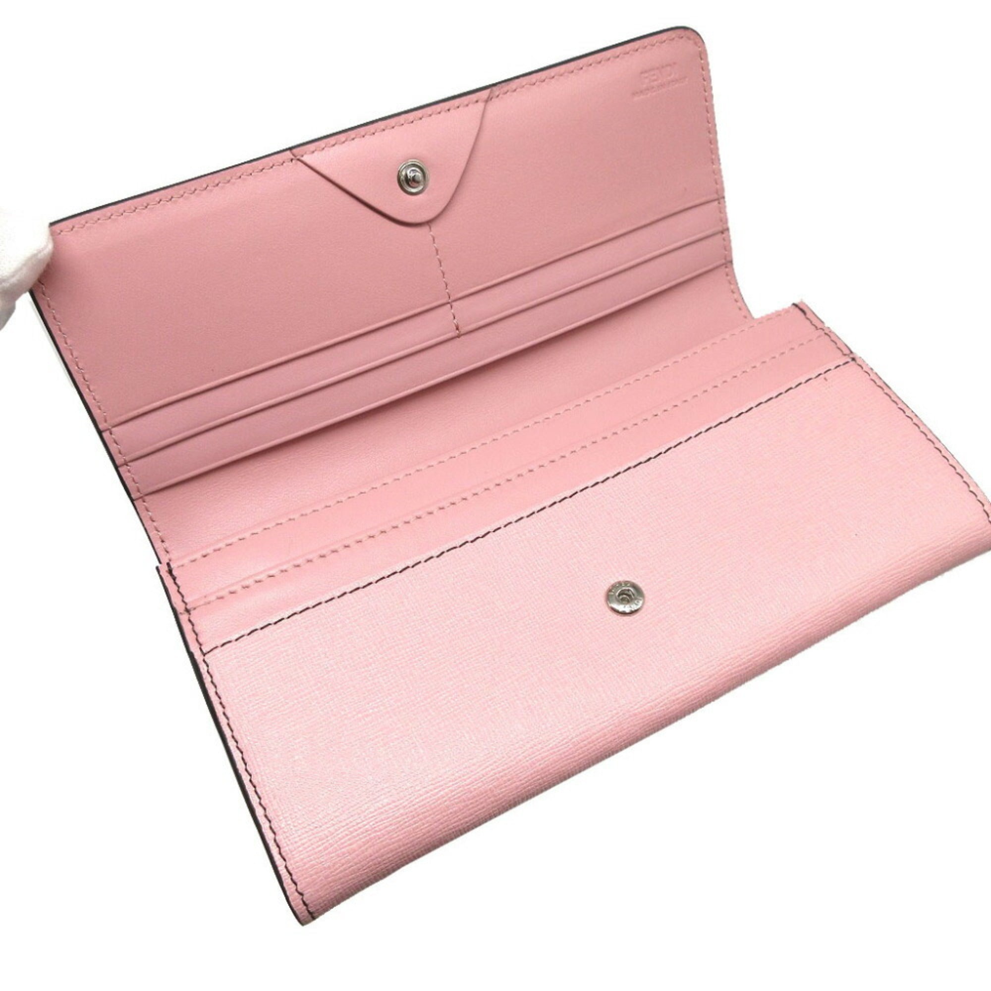 Fendi Pink Leather Long Wallet (Bi-Fold) (Pre-Owned)