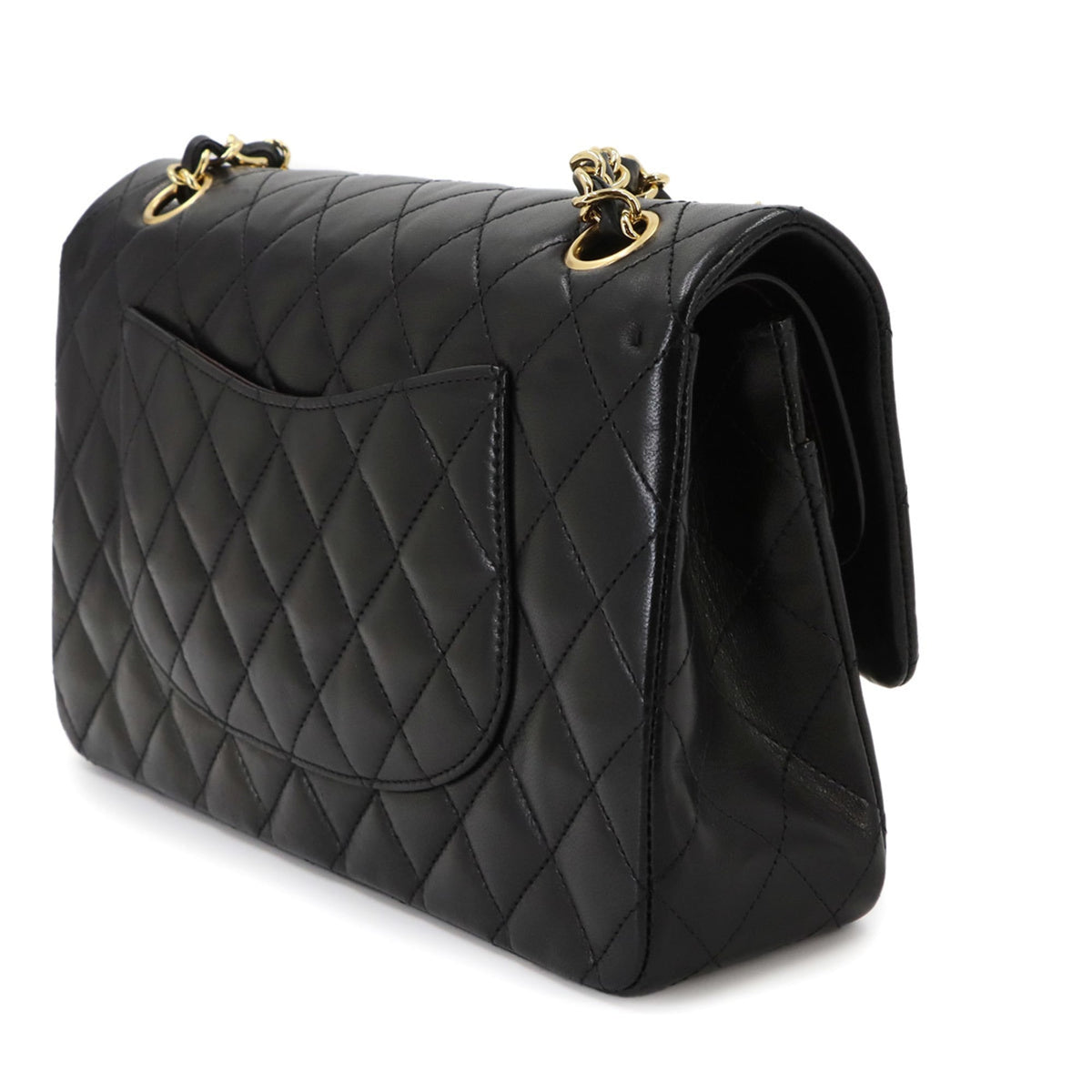 Chanel Black Leather Handbag Shoulder Bag (Pre-Owned)