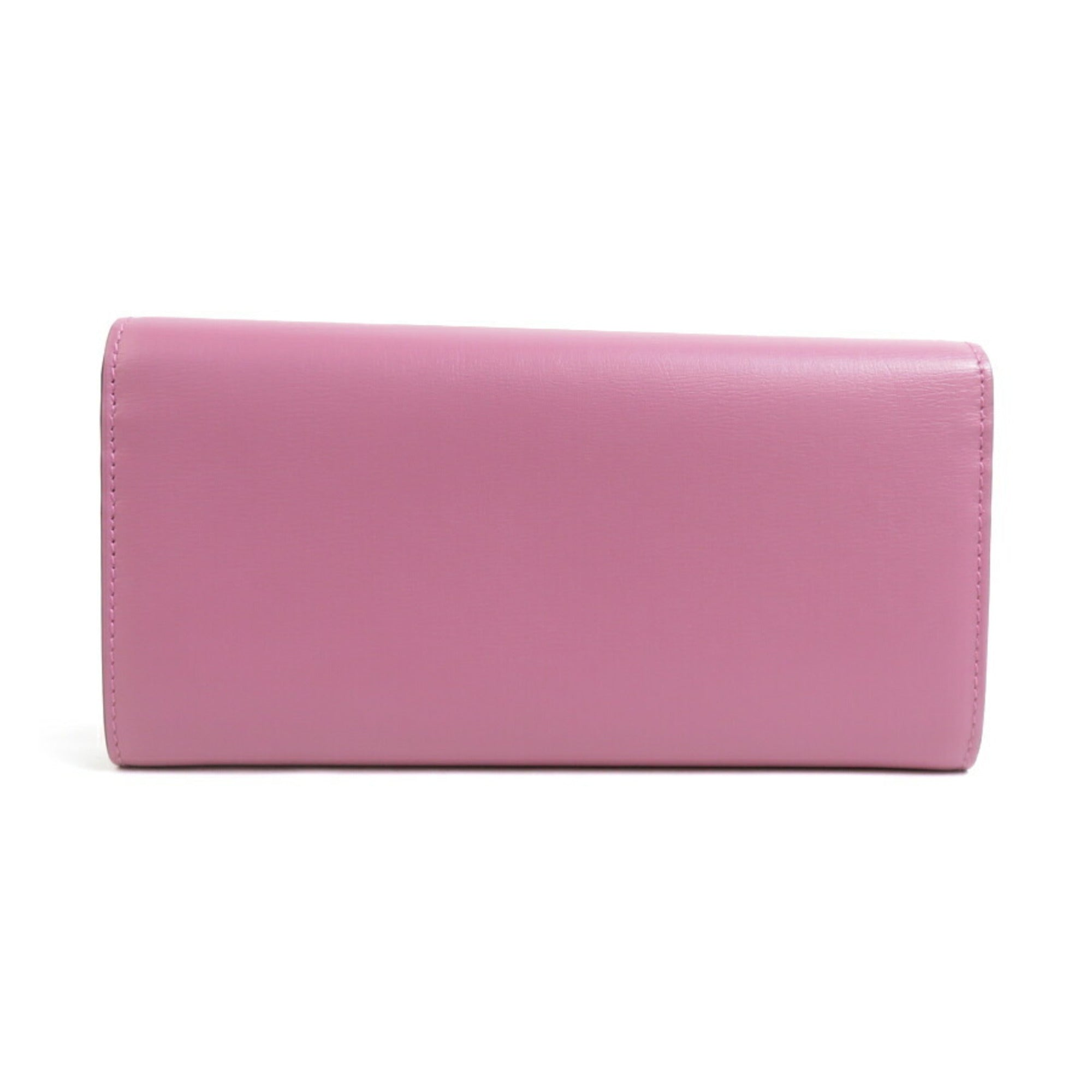 Salvatore Ferragamo Purple Leather Long Wallet (Tri-Fold) (Pre-Owned)