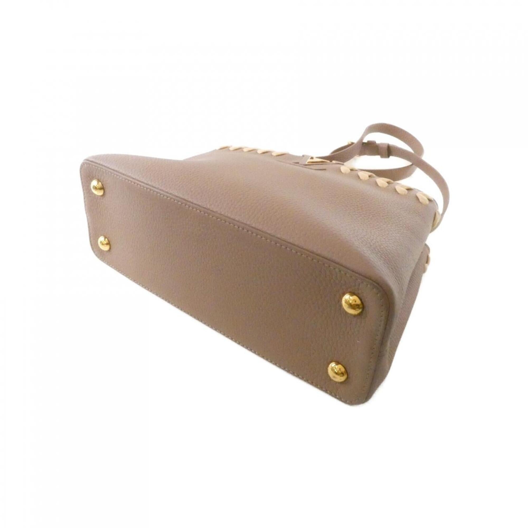 Louis Vuitton Beige Leather Handbag (Pre-Owned)