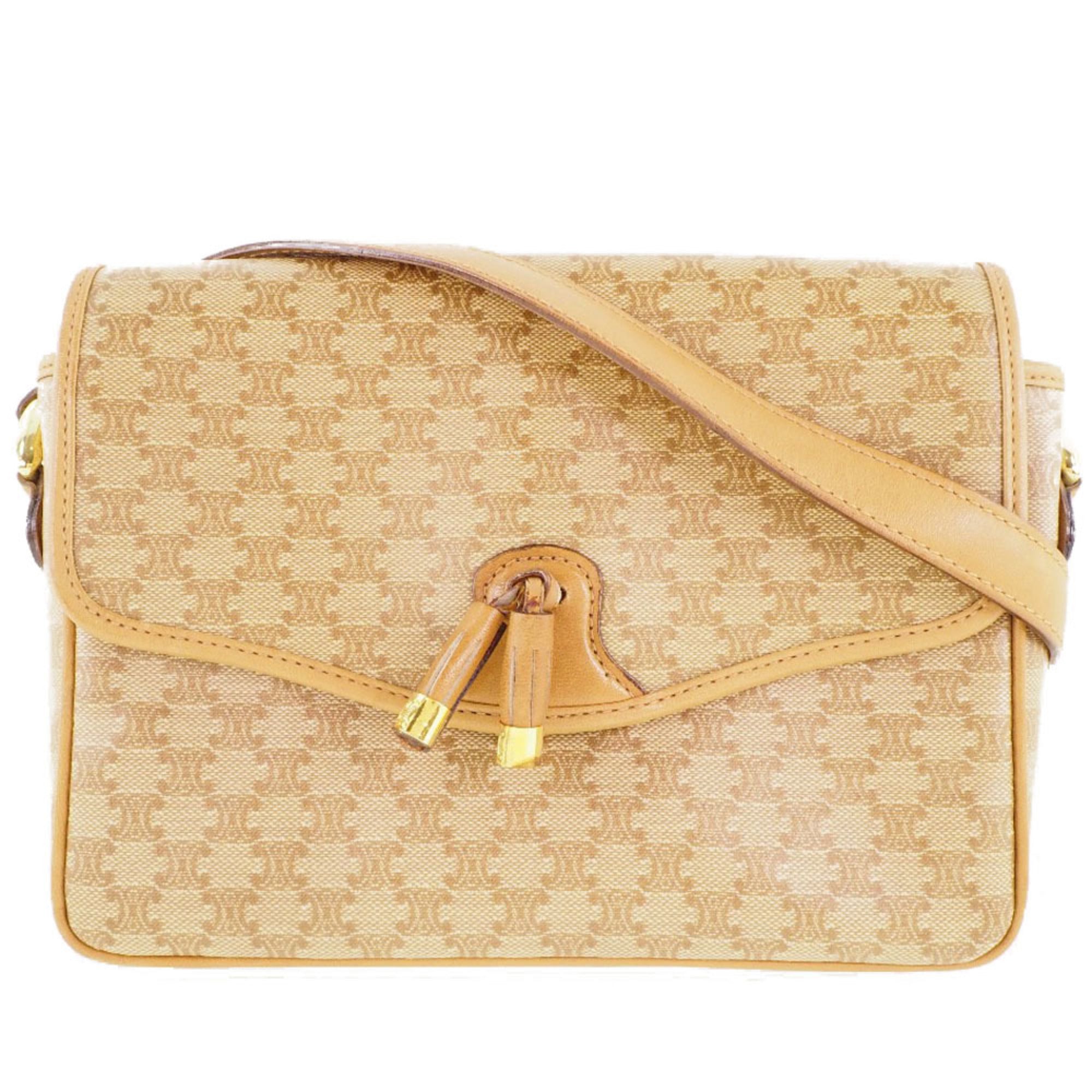 Celine Macadam Beige Pvc Shoulder Bag (Pre-Owned)