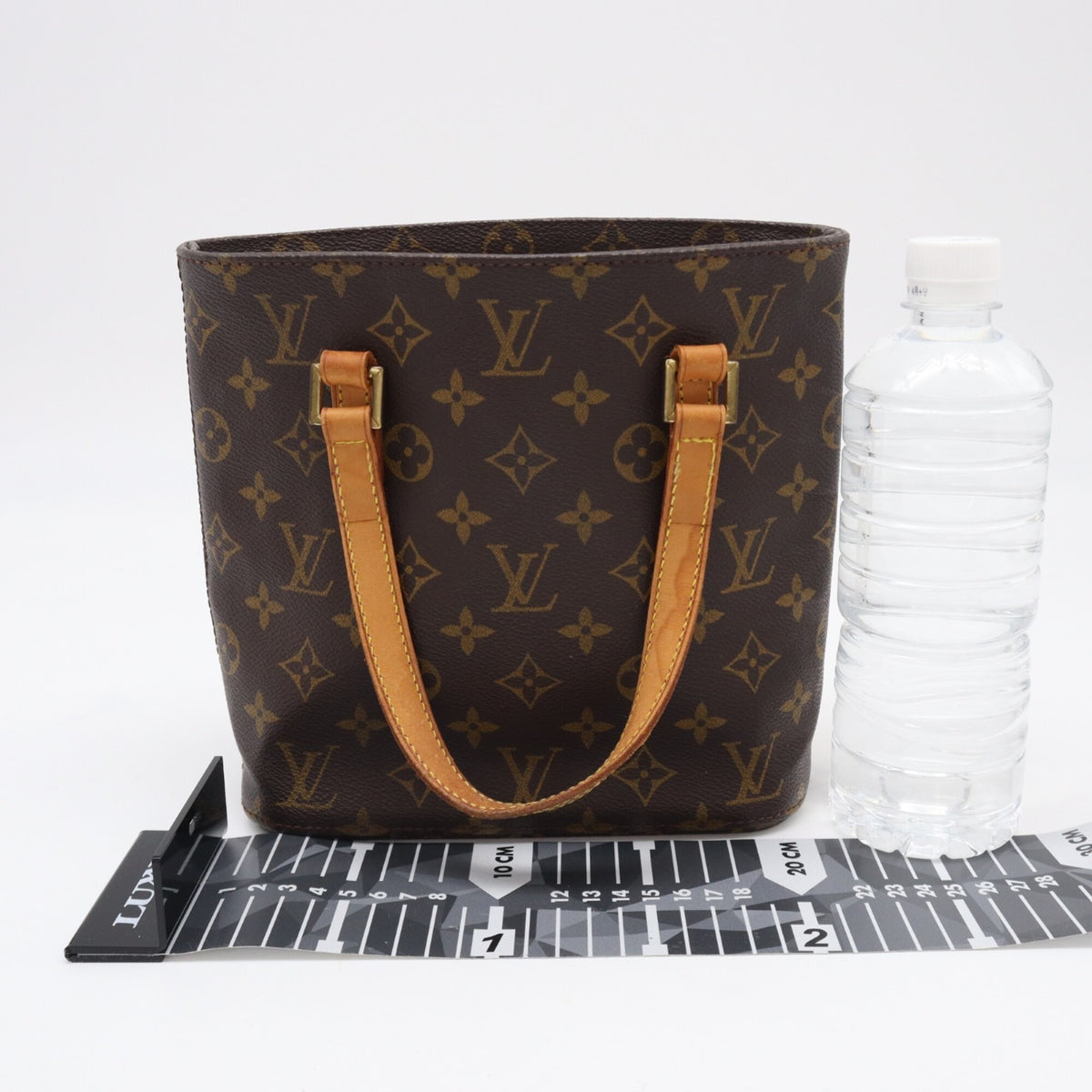 Louis Vuitton Beige Brown Coated Canvas Leather Handbag (Pre-Owned)