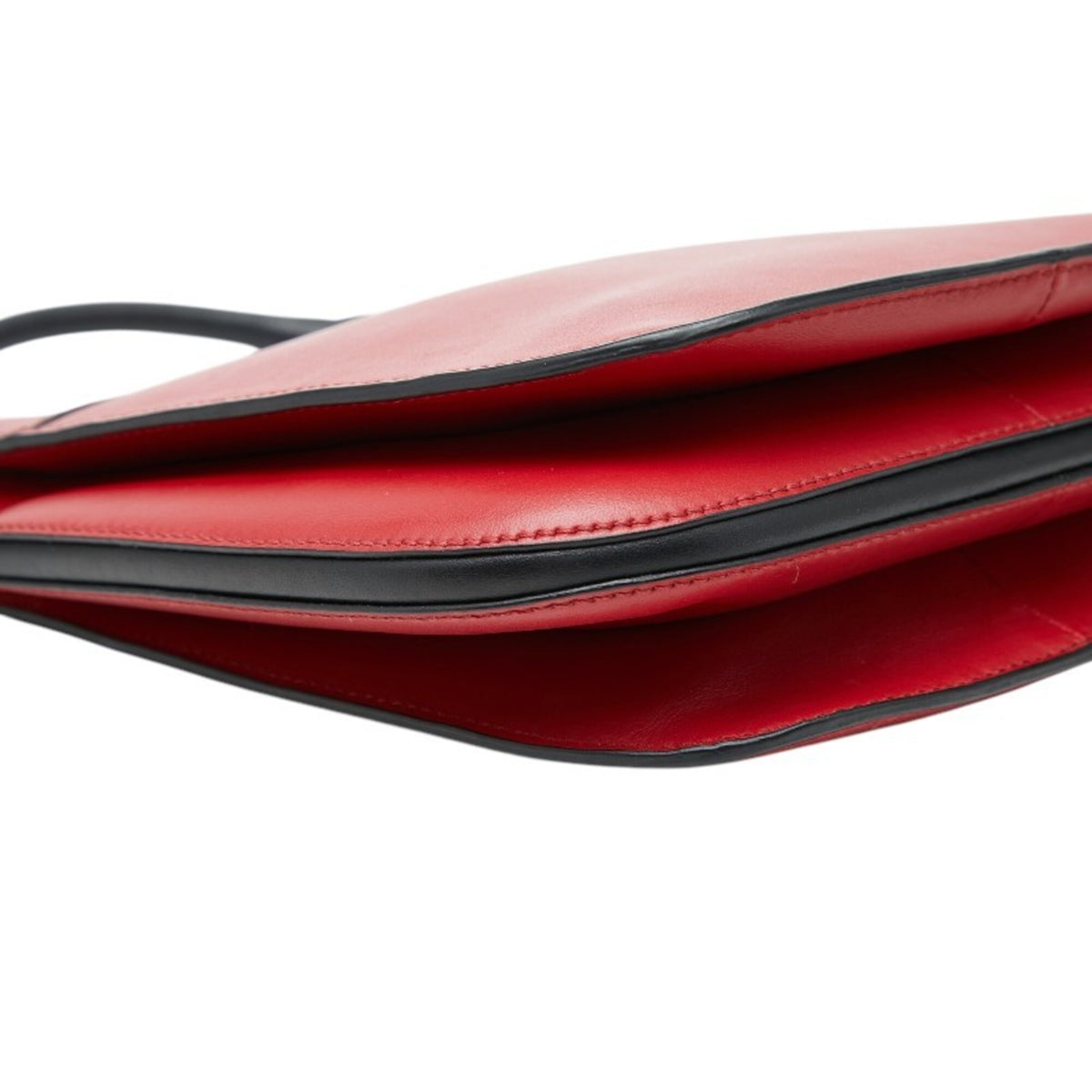 Prada Red Color Leather Handbag Shoulder Bag (Pre-Owned)