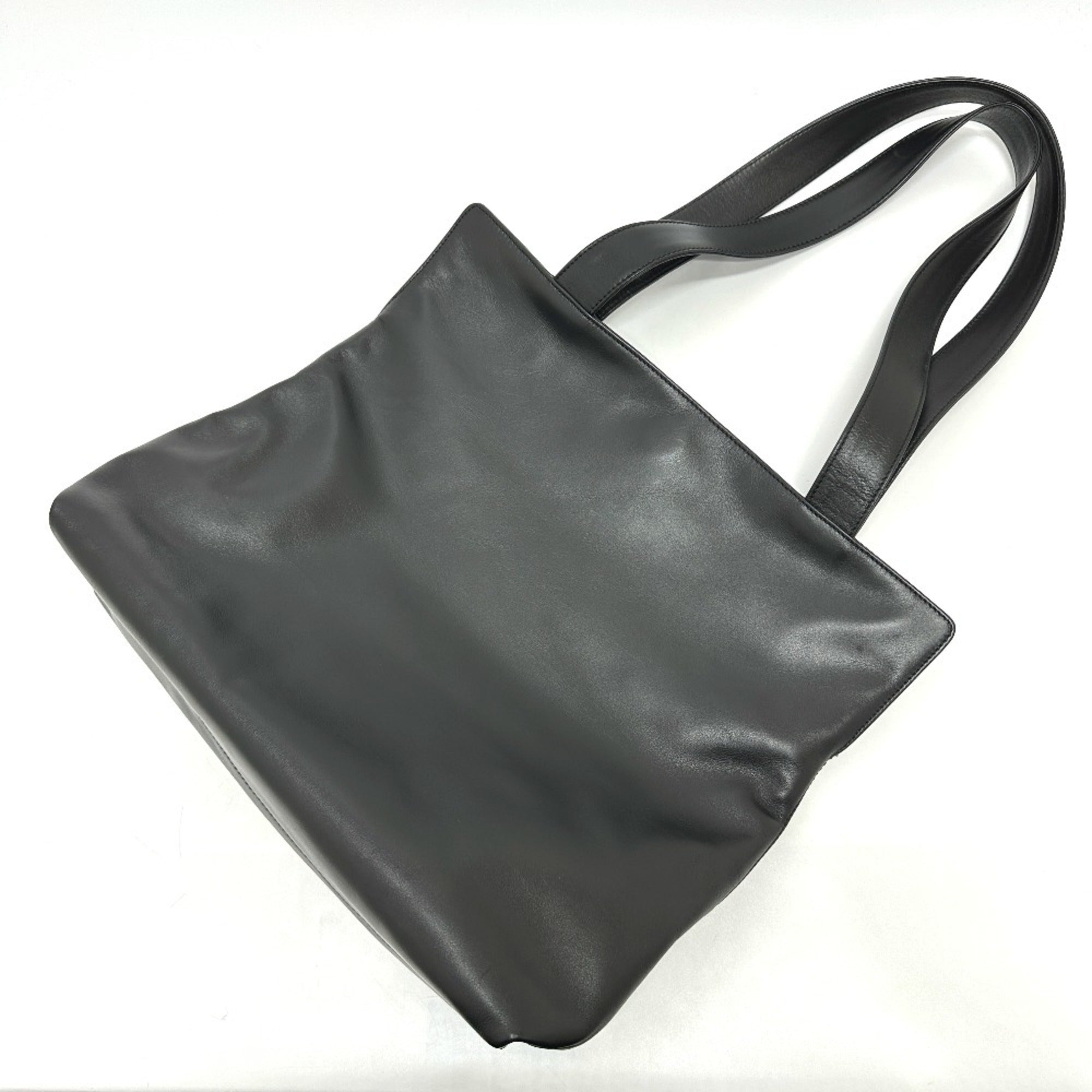 Chanel Black Leather Shoulder Bag Tote Bag (Pre-Owned)