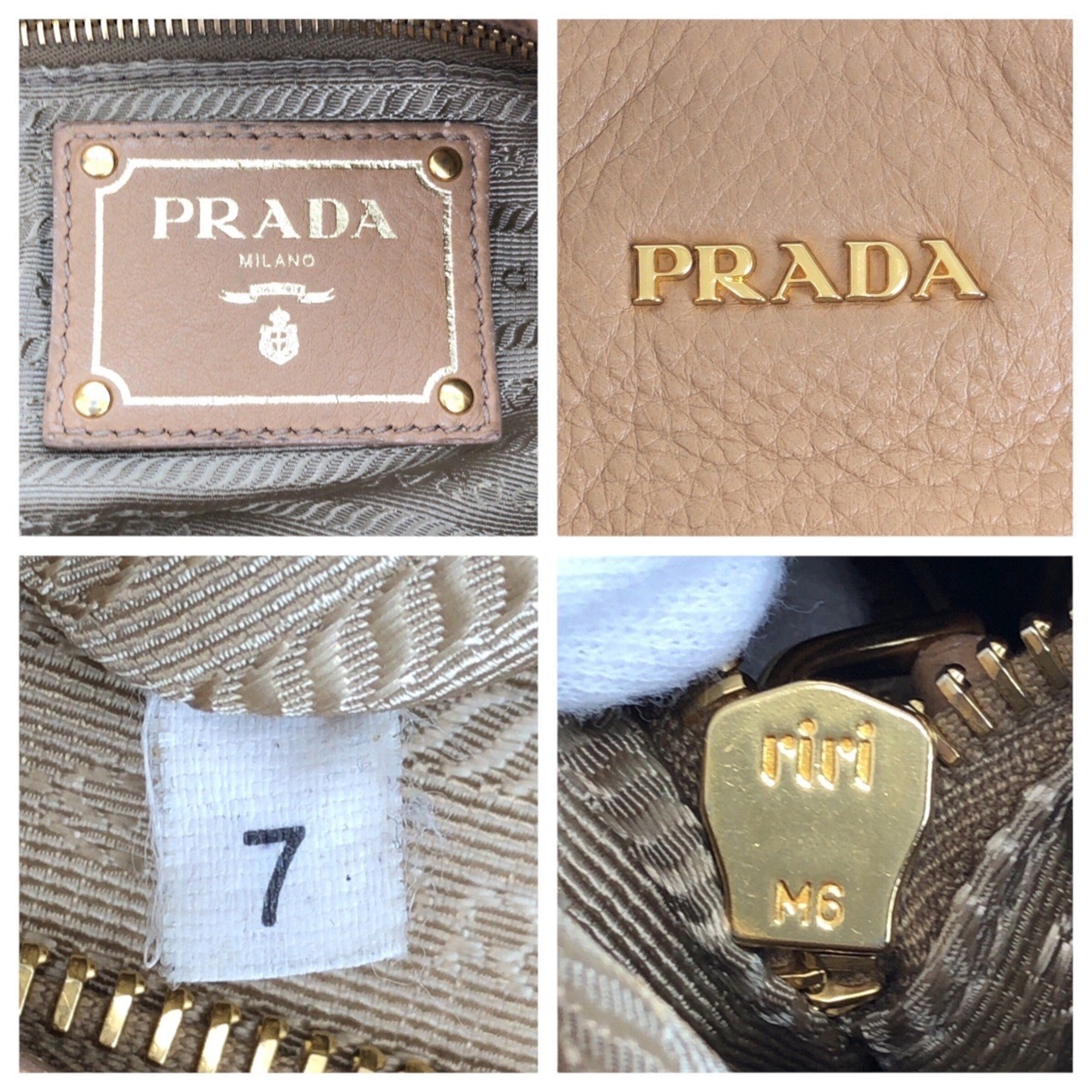 Prada Beige Leather Shoulder Bag (Pre-Owned)