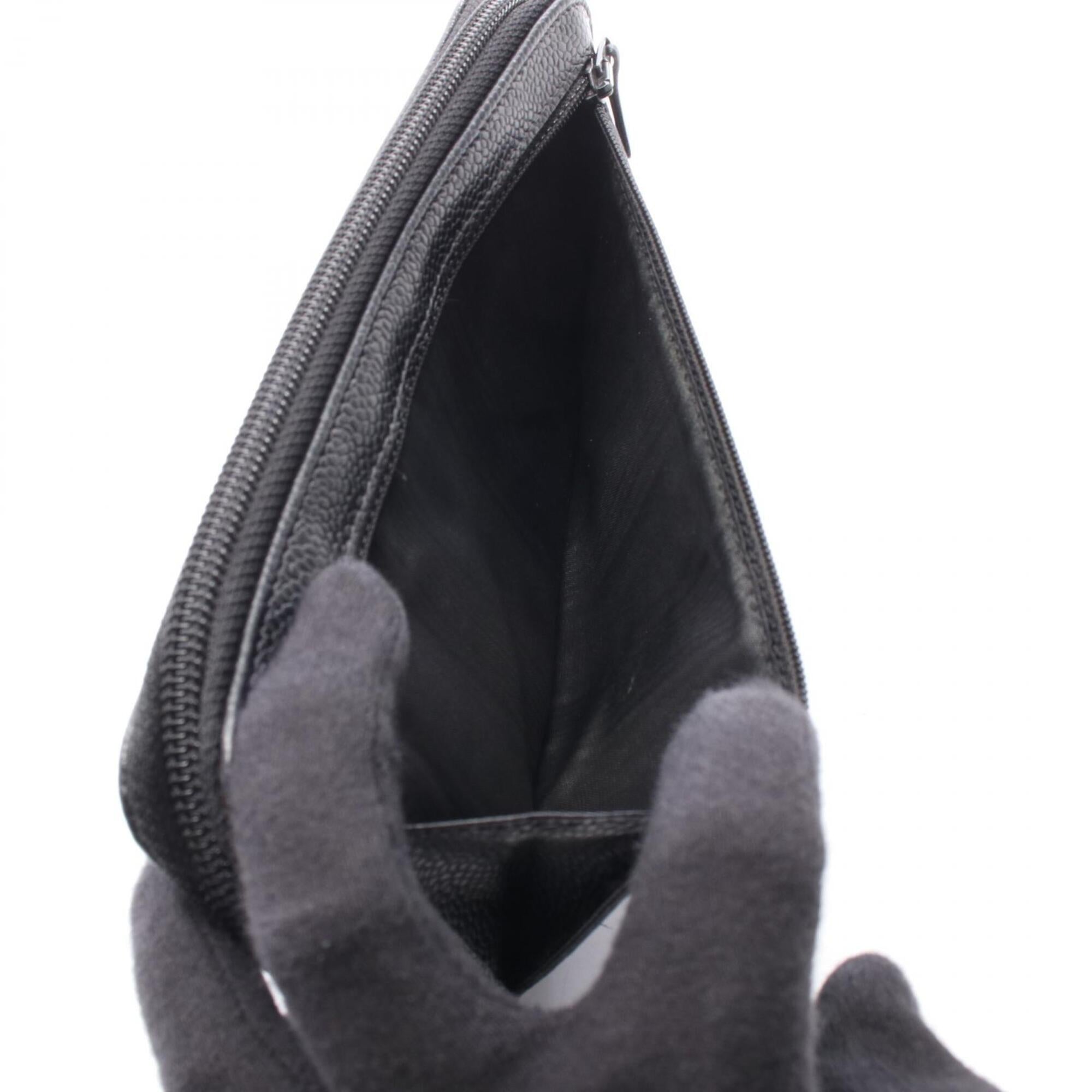 Chanel Black Grained Calfskin Long Wallet (Bi-Fold) (Pre-Owned)