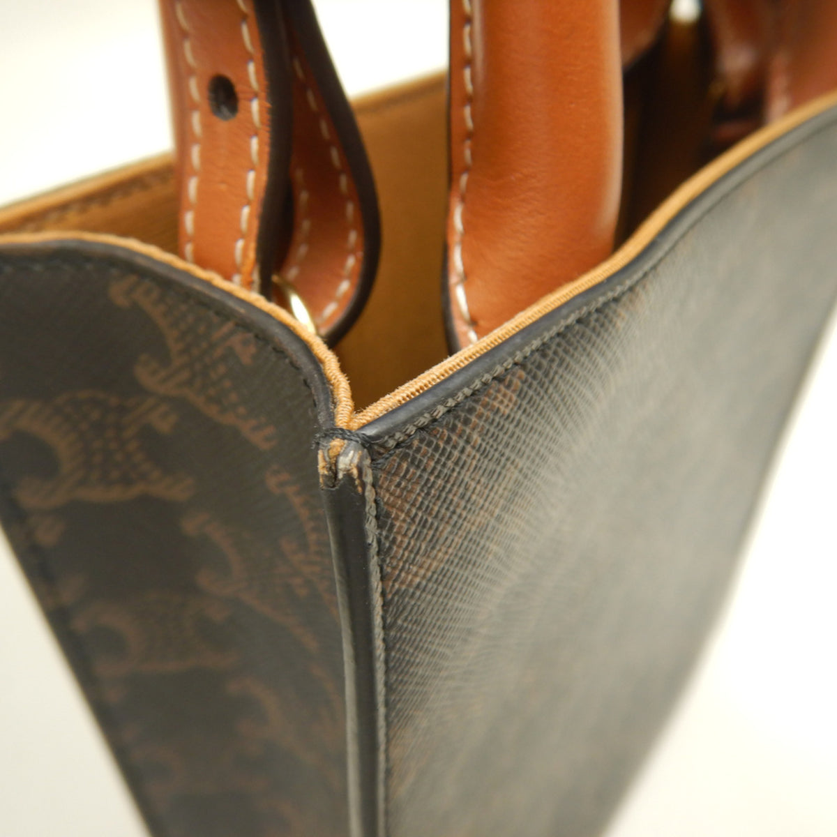 Celine Gold Coated Canvas Handbag (Pre-Owned)