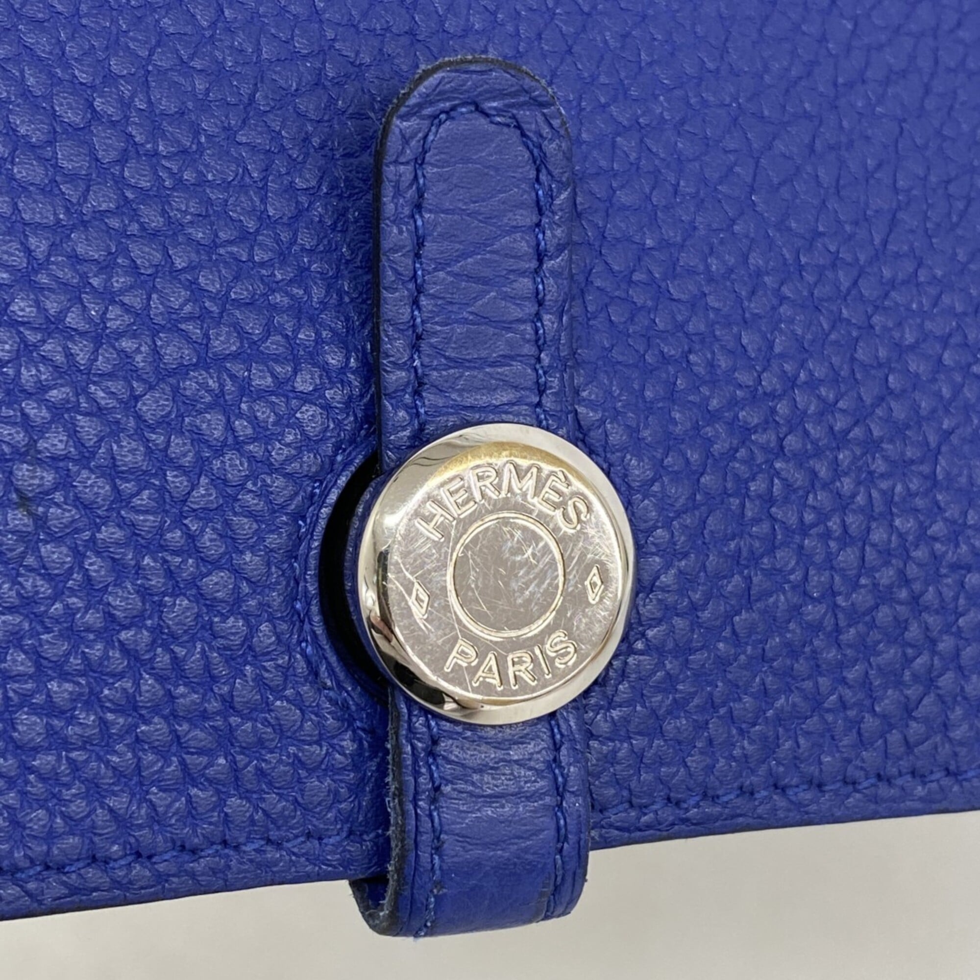 Hermes Blue Electric Togo Leather Long Wallet (Bi-Fold) (Pre-Owned)