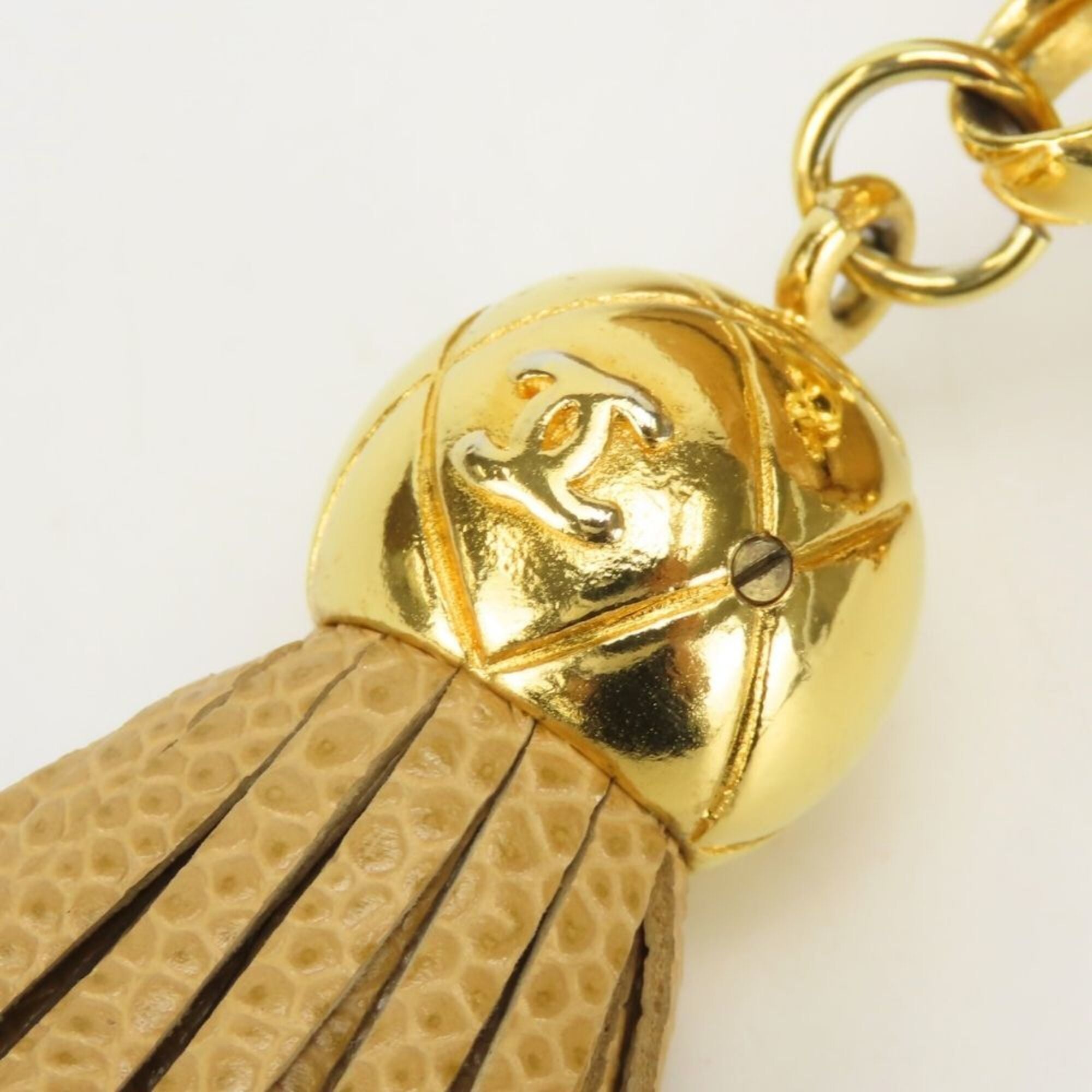 Chanel Beige Gold Grained Calfskin Shoulder Bag (Pre-Owned)