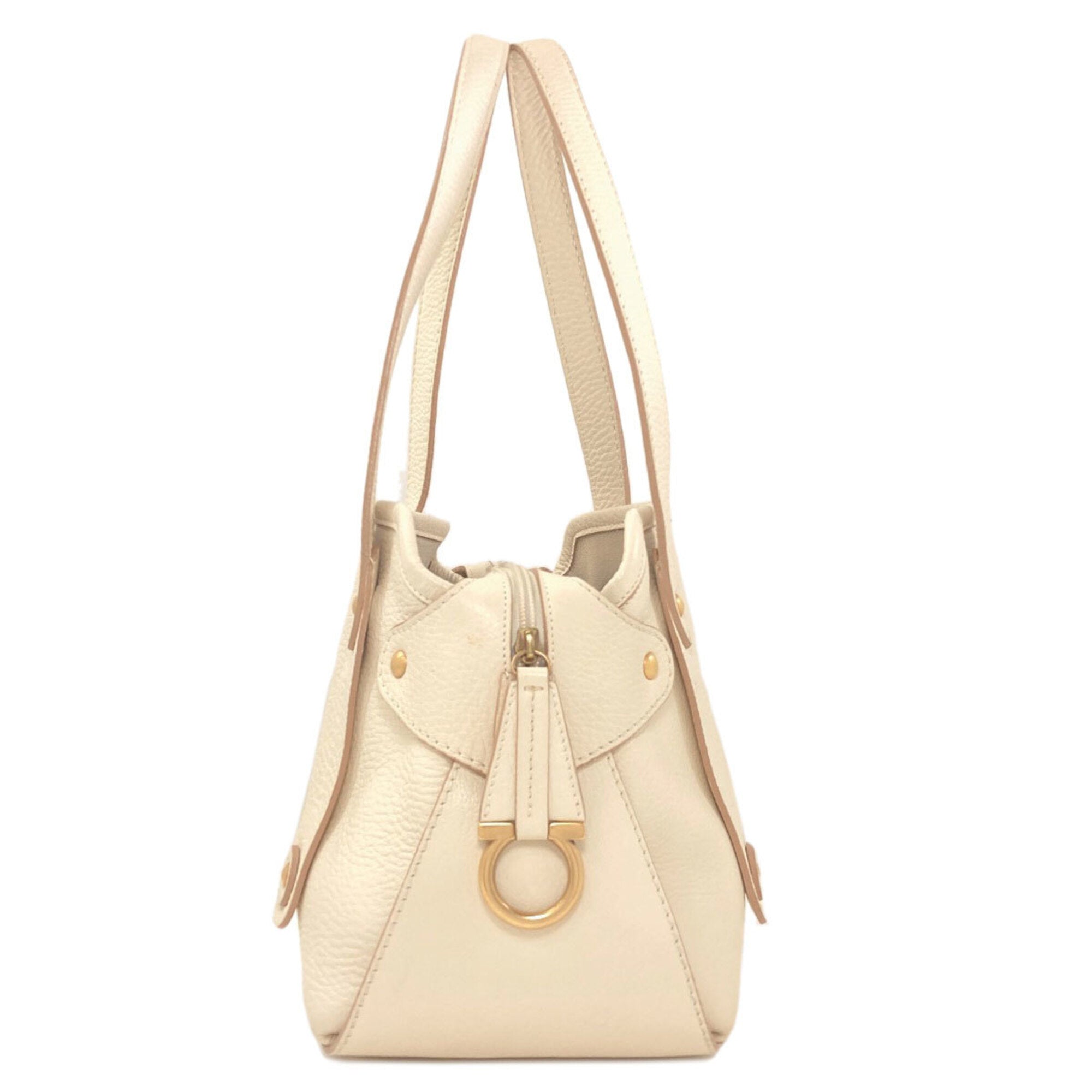 Salvatore Ferragamo White Leather Tote Bag (Pre-Owned)