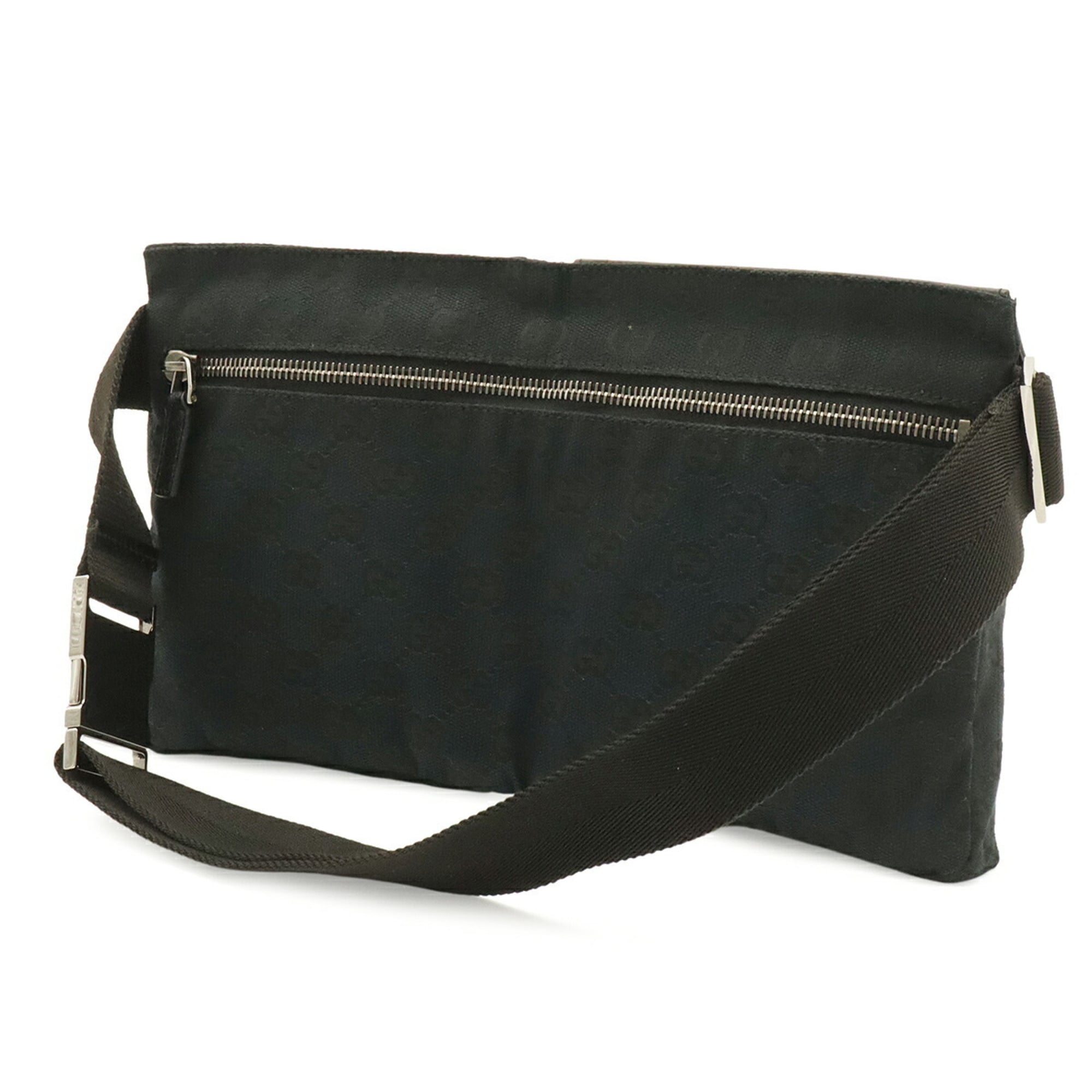 Gucci Black Canvas Leather Fanny Pack (Pre-Owned)