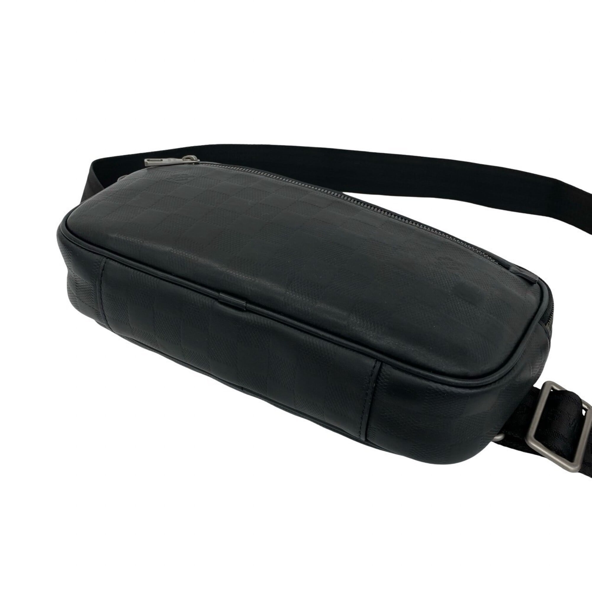 Louis Vuitton Black Leather Handbag Shoulder Bag Sling Bag (Pre-Owned)