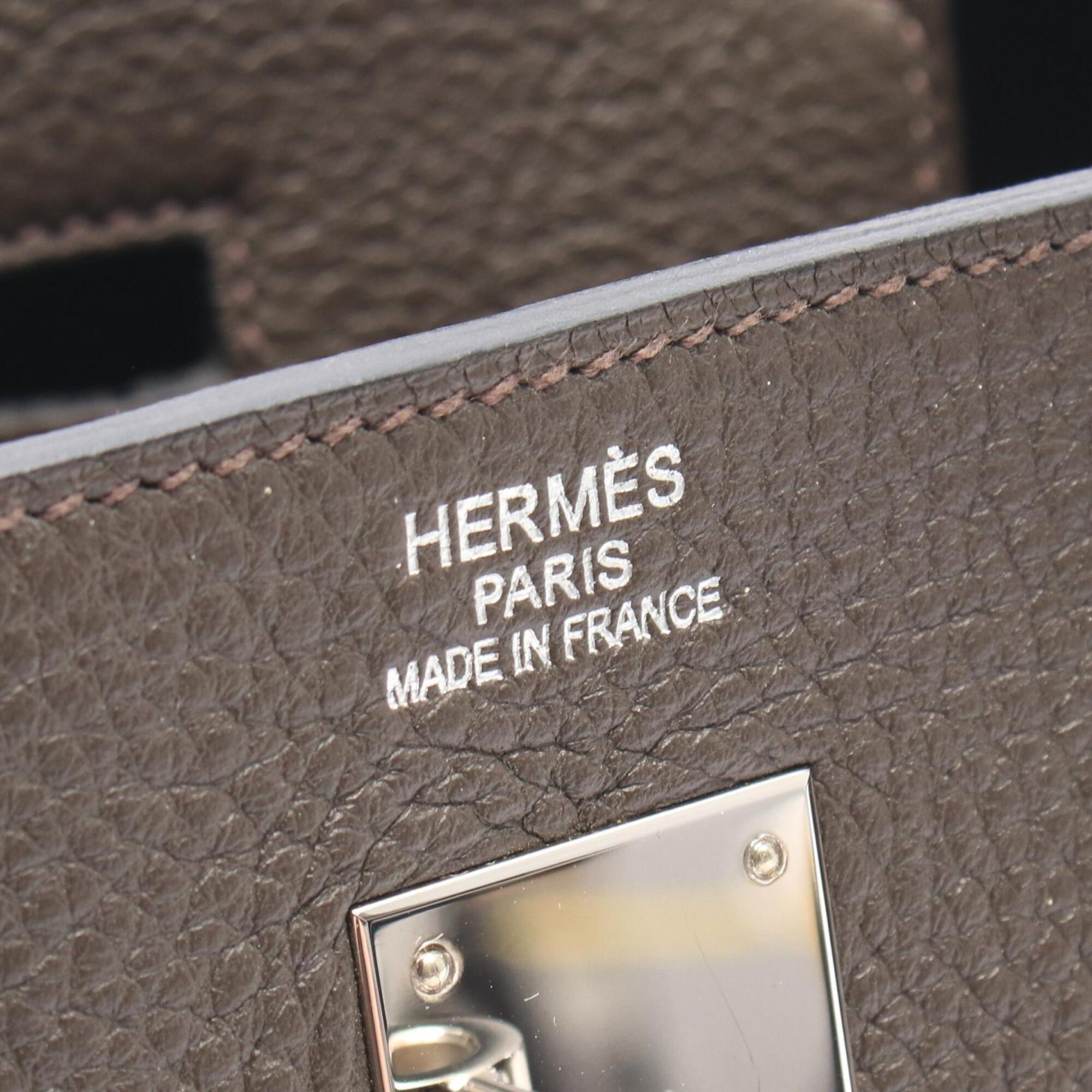 Hermes Gray Togo Leather Handbag (Pre-Owned)
