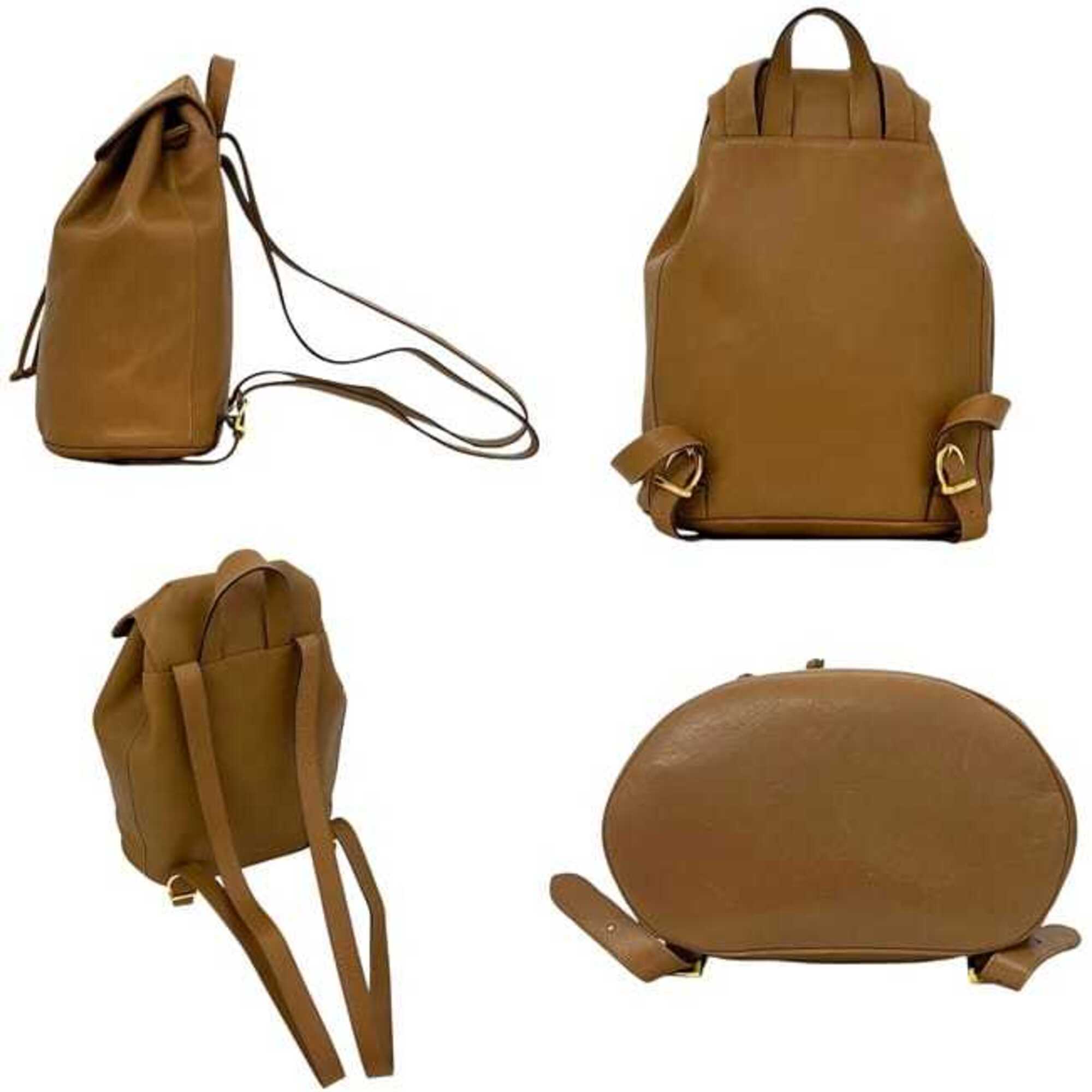 Salvatore Ferragamo Brown Camel Leather Backpack (Pre-Owned)