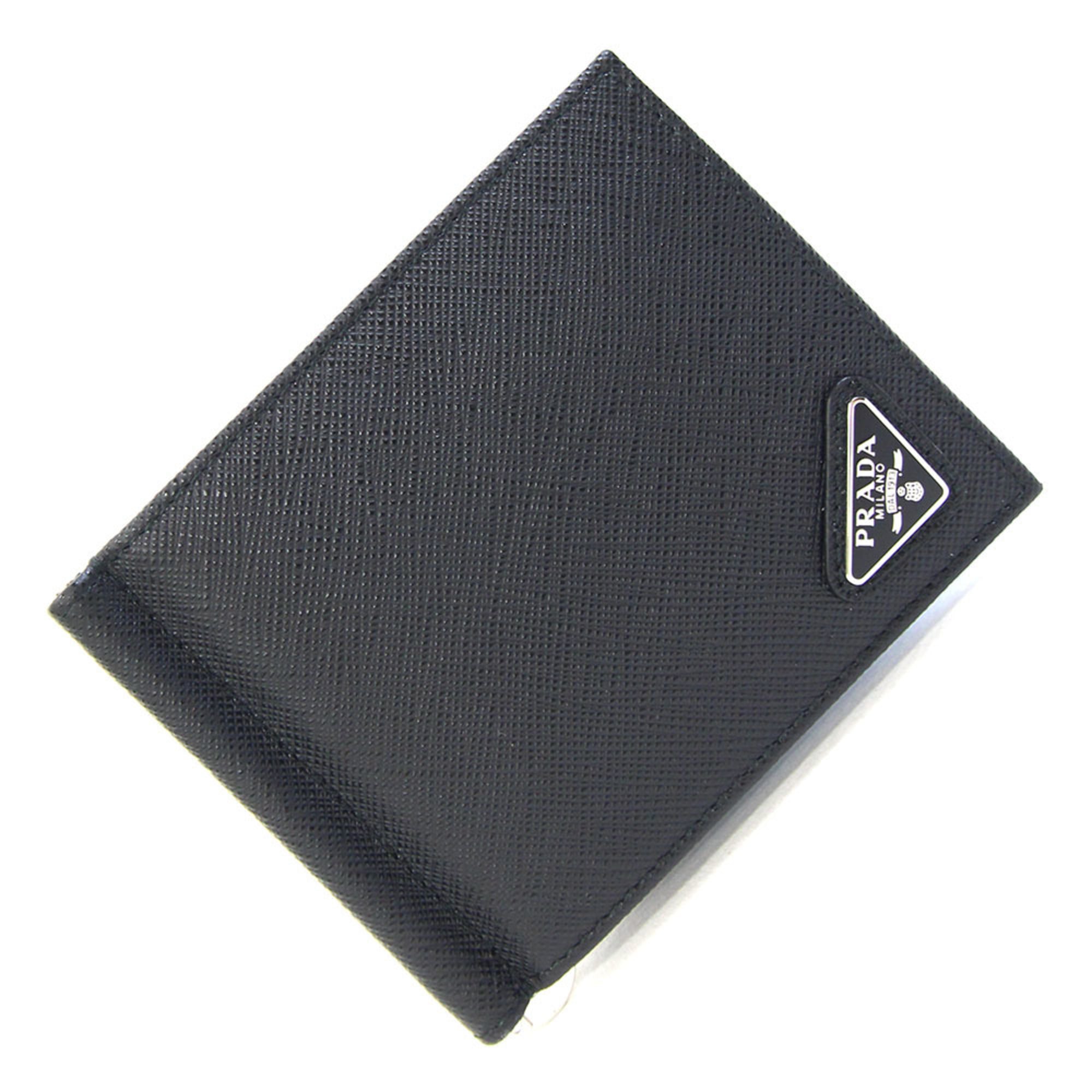 Prada Black Leather Long Bill Wallet (Bi-Fold) (Pre-Owned)