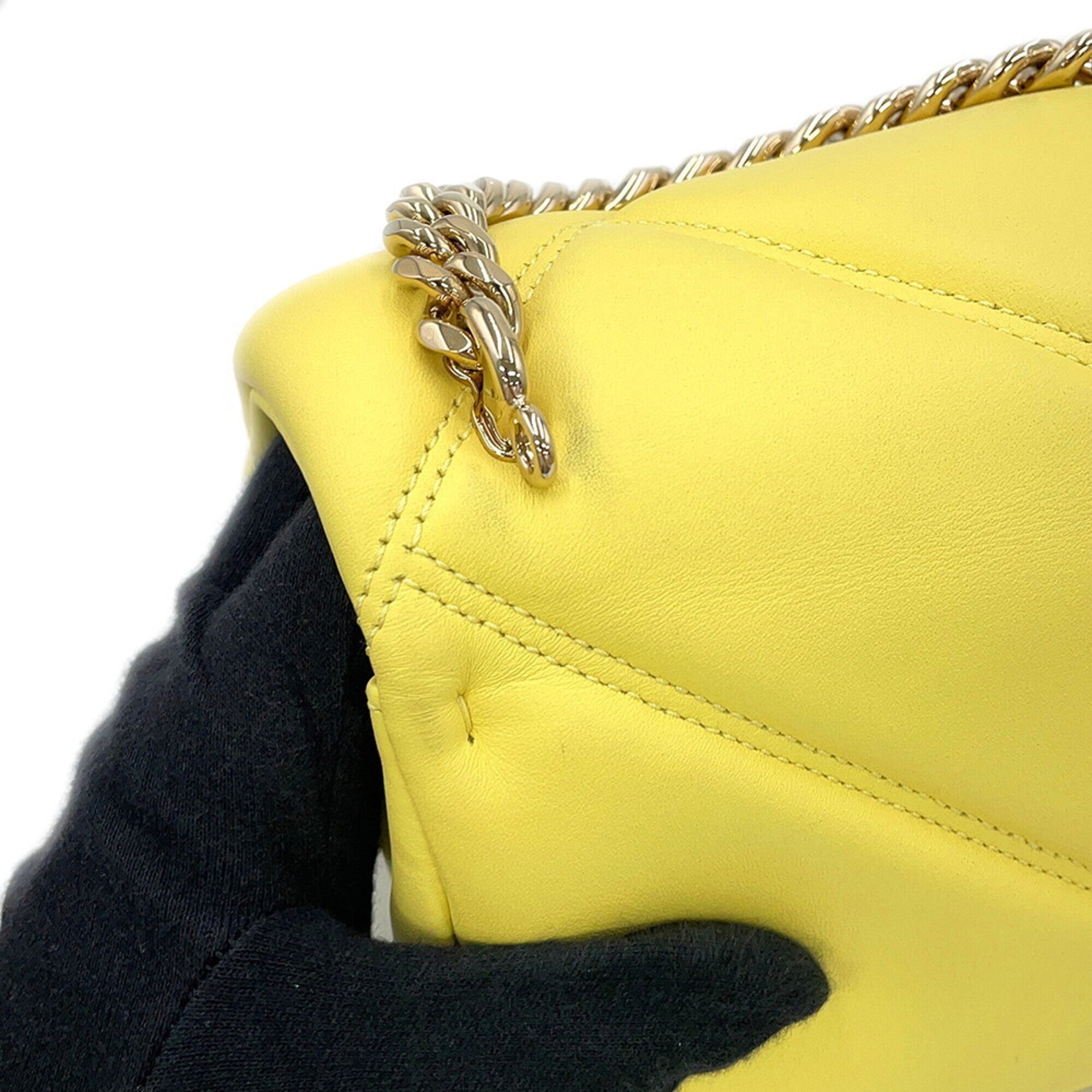 Bvlgari Yellow Leather Handbag Shoulder Bag (Pre-Owned)