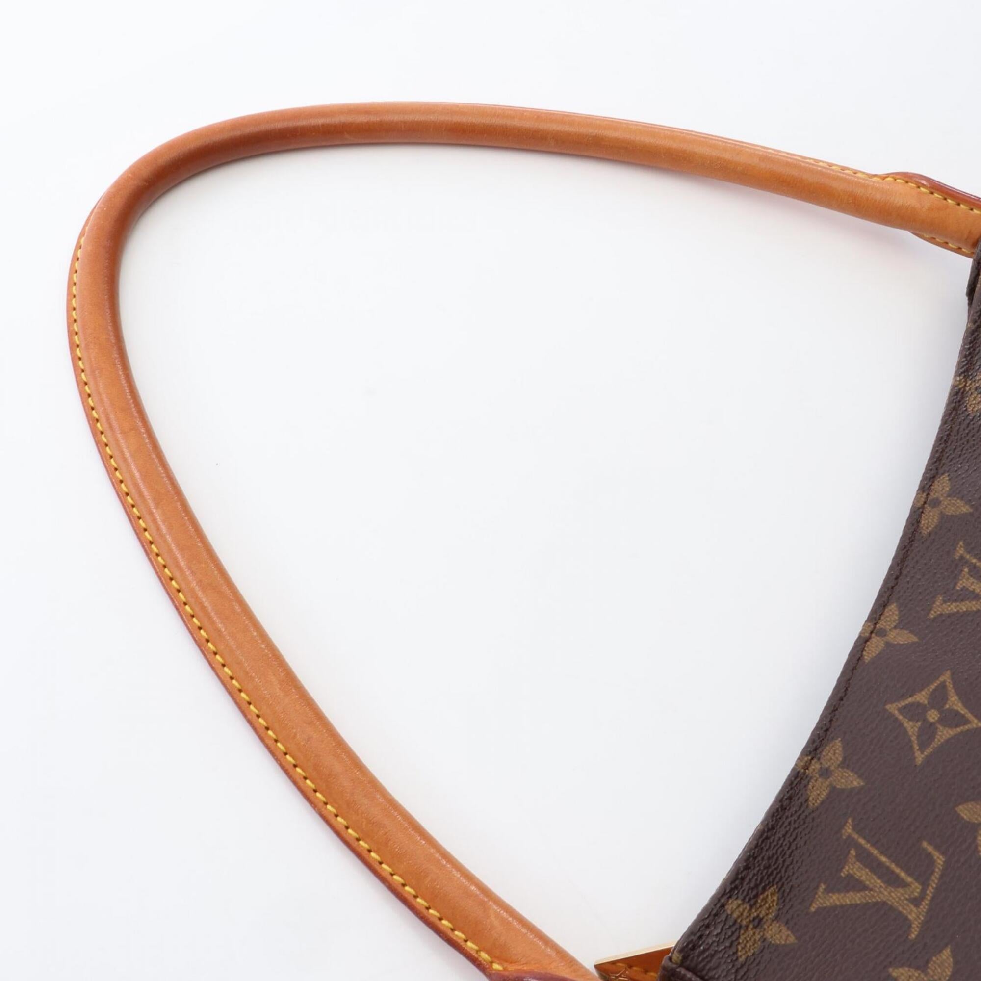 Louis Vuitton Brown Coated Canvas Leather Handbag Shoulder Bag (Pre-Owned)