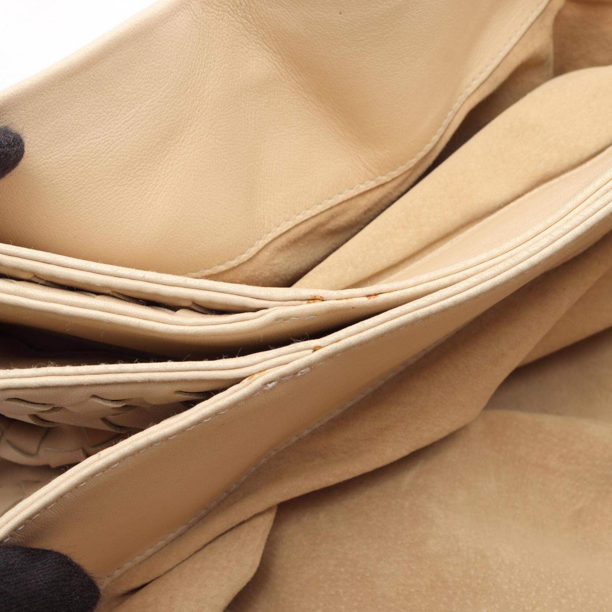 Bottega Veneta Intrecciato Beige Leather Handbag Tote Bag (Pre-Owned)