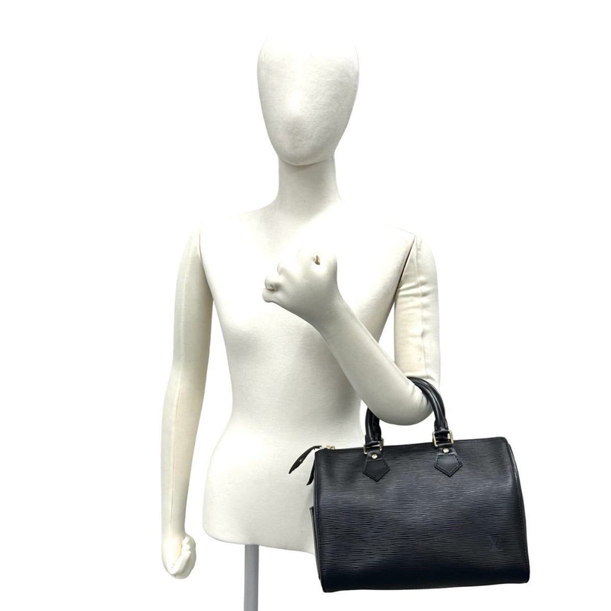 Louis Vuitton Black Leather Boston Bag Handbag (Pre-Owned)