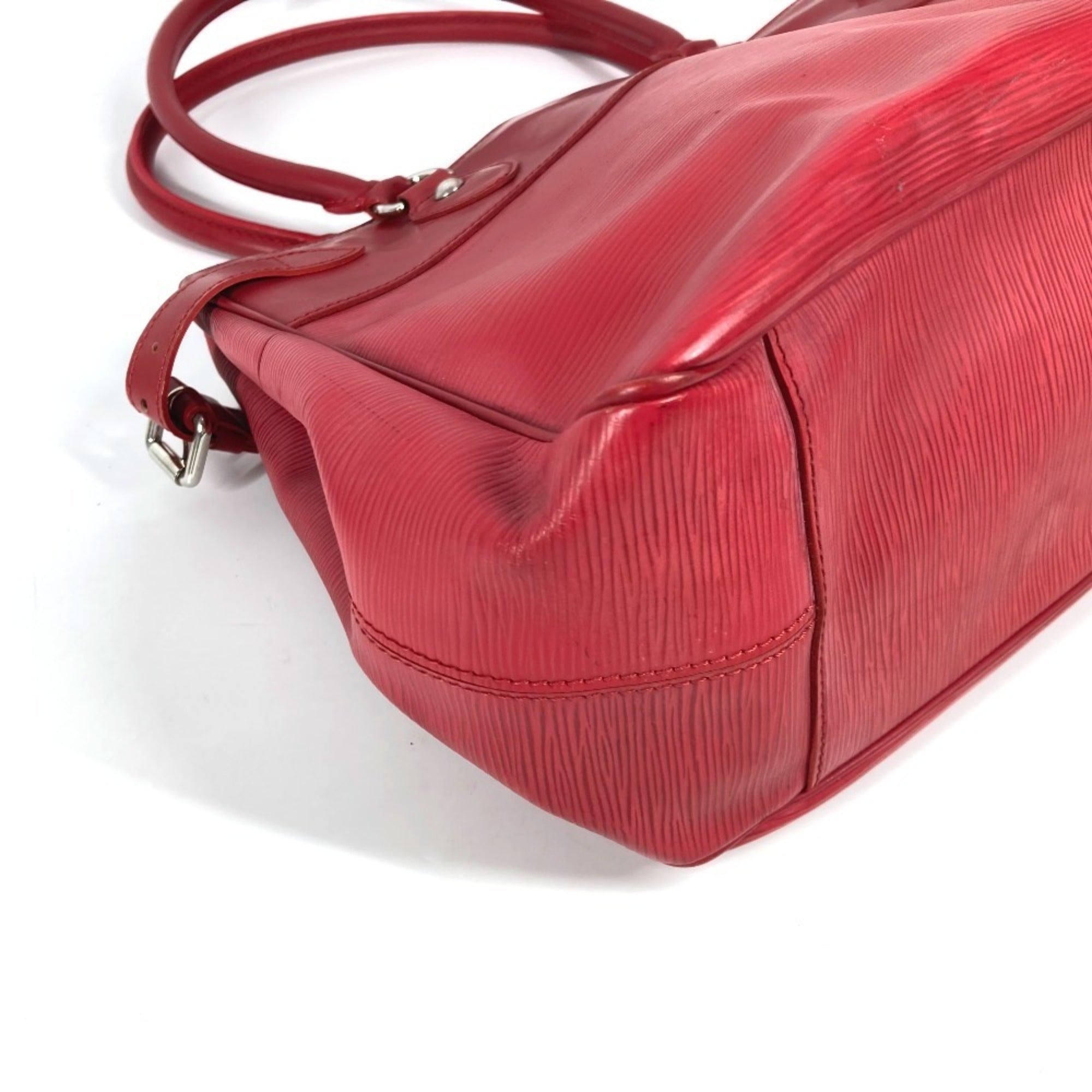 Louis Vuitton Red Color Epi Leather Handbag Shoulder Bag Tote Bag (Pre-Owned)
