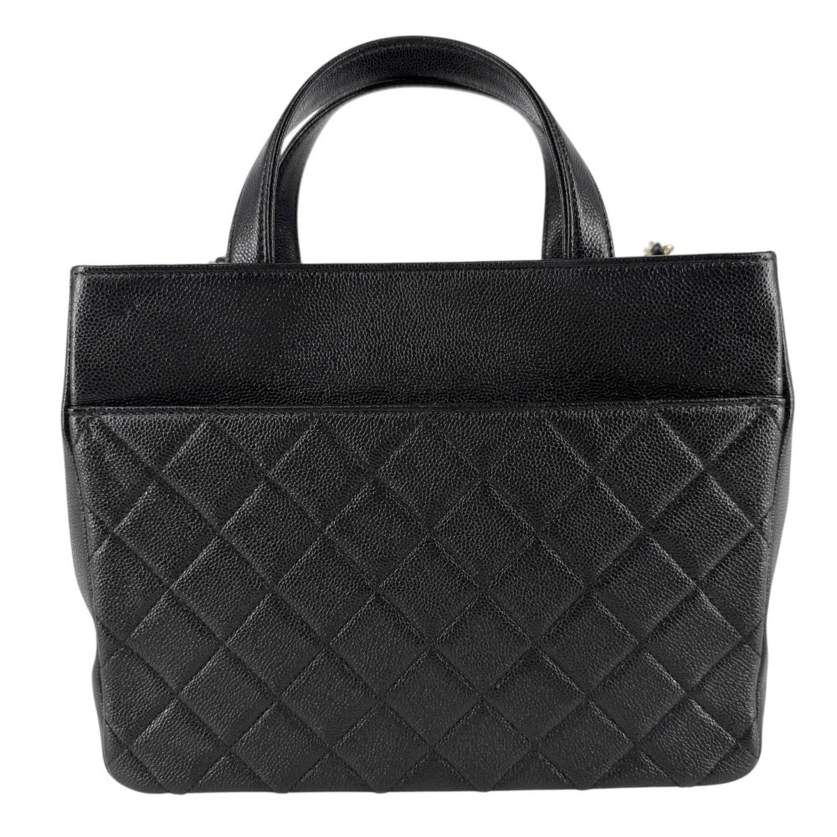Chanel Matelasse Black Grained Calfskin Handbag Shoulder Bag (Pre-Owned)
