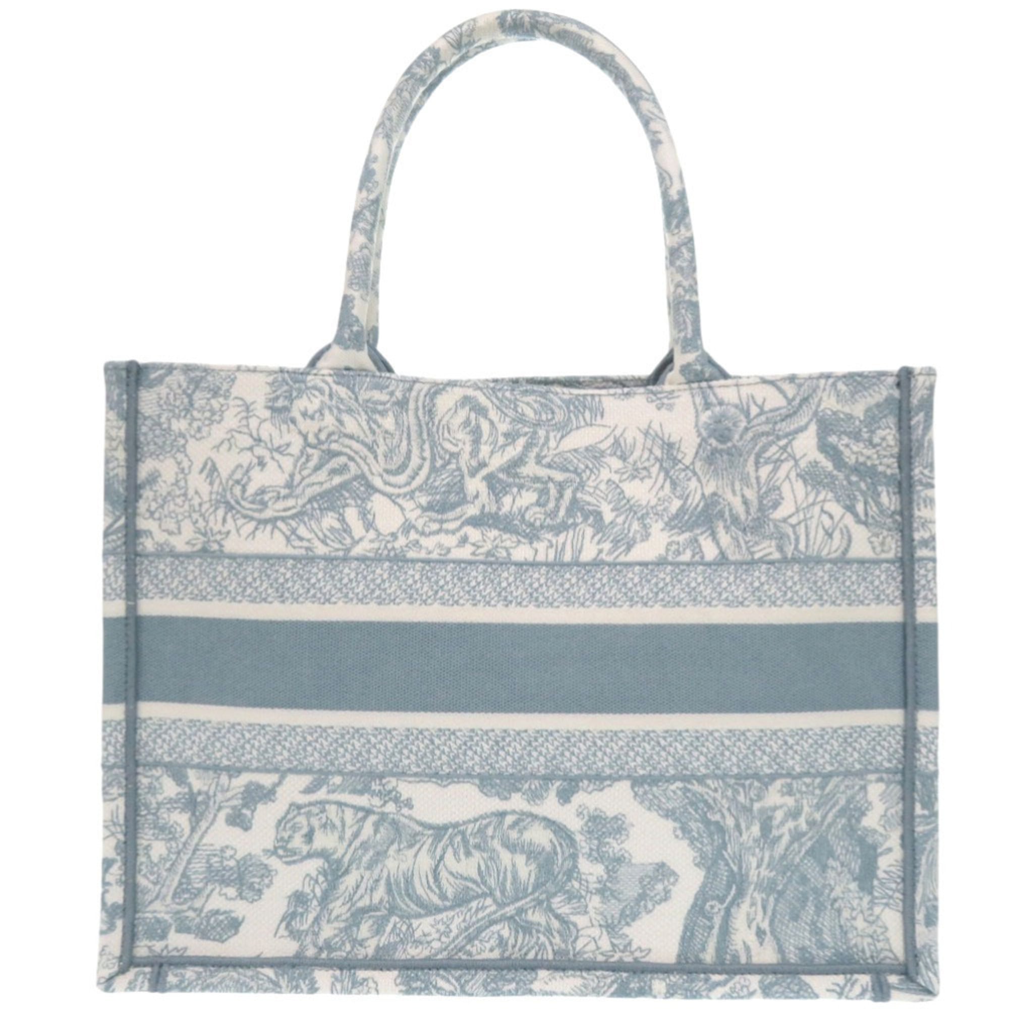 Christian Dior Light Blue White Cotton Tote Bag (Pre-Owned)