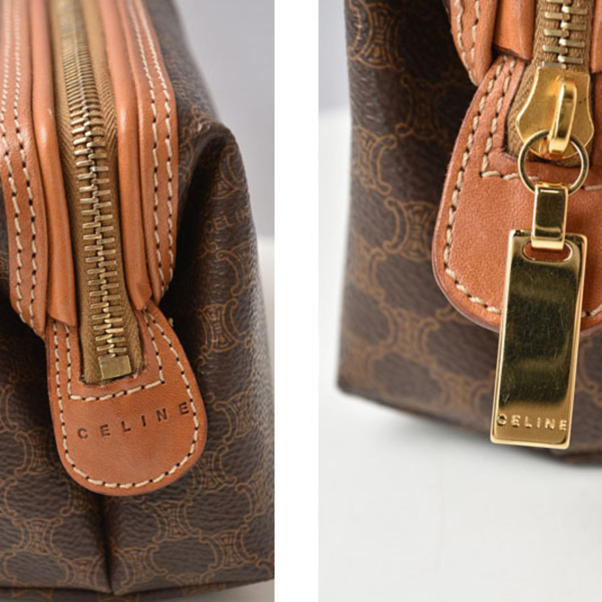 Celine Macadam Dark Brown Pvc Pouch (Pre-Owned)