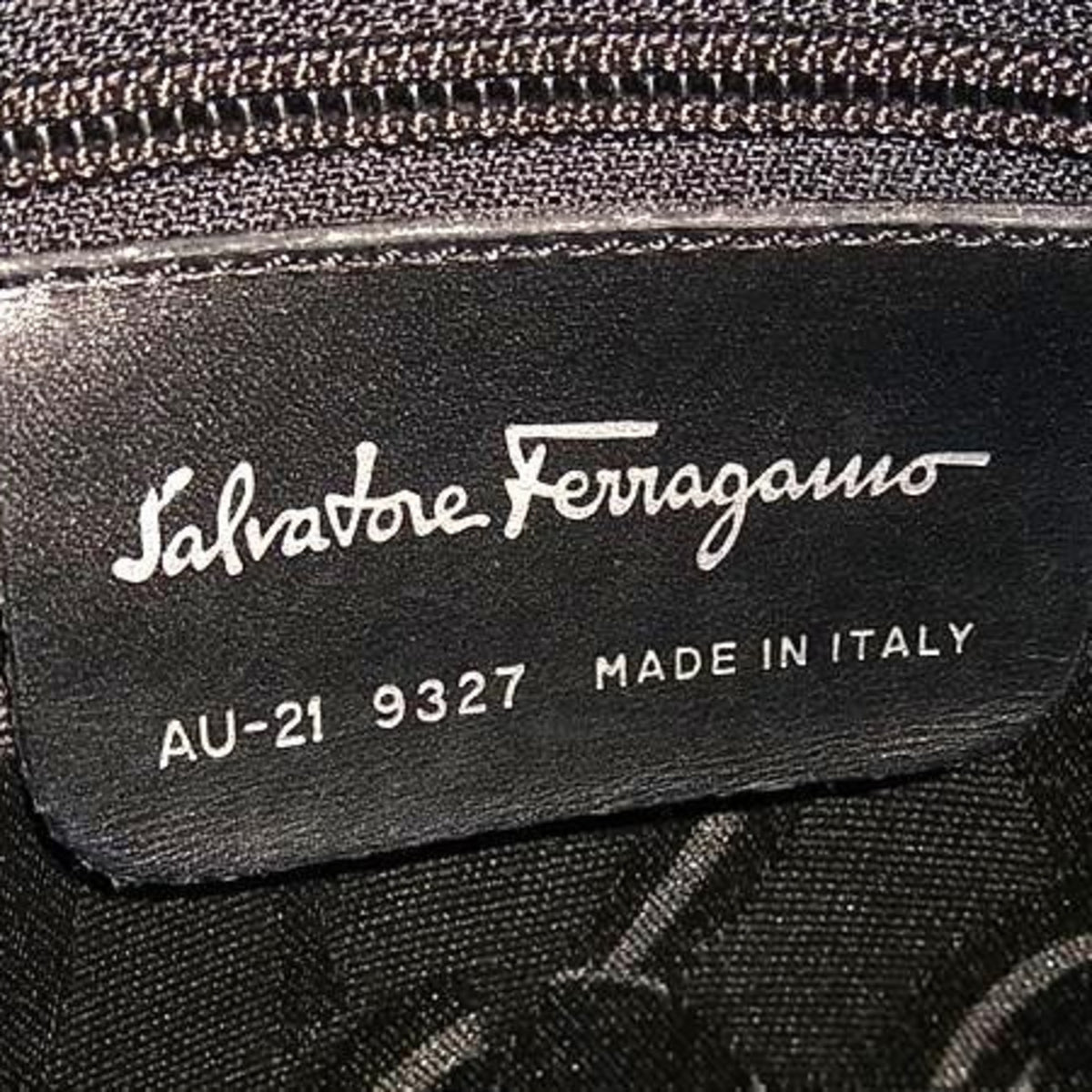 Salvatore Ferragamo Vara Black Canvas Shoulder Bag Tote Bag (Pre-Owned)