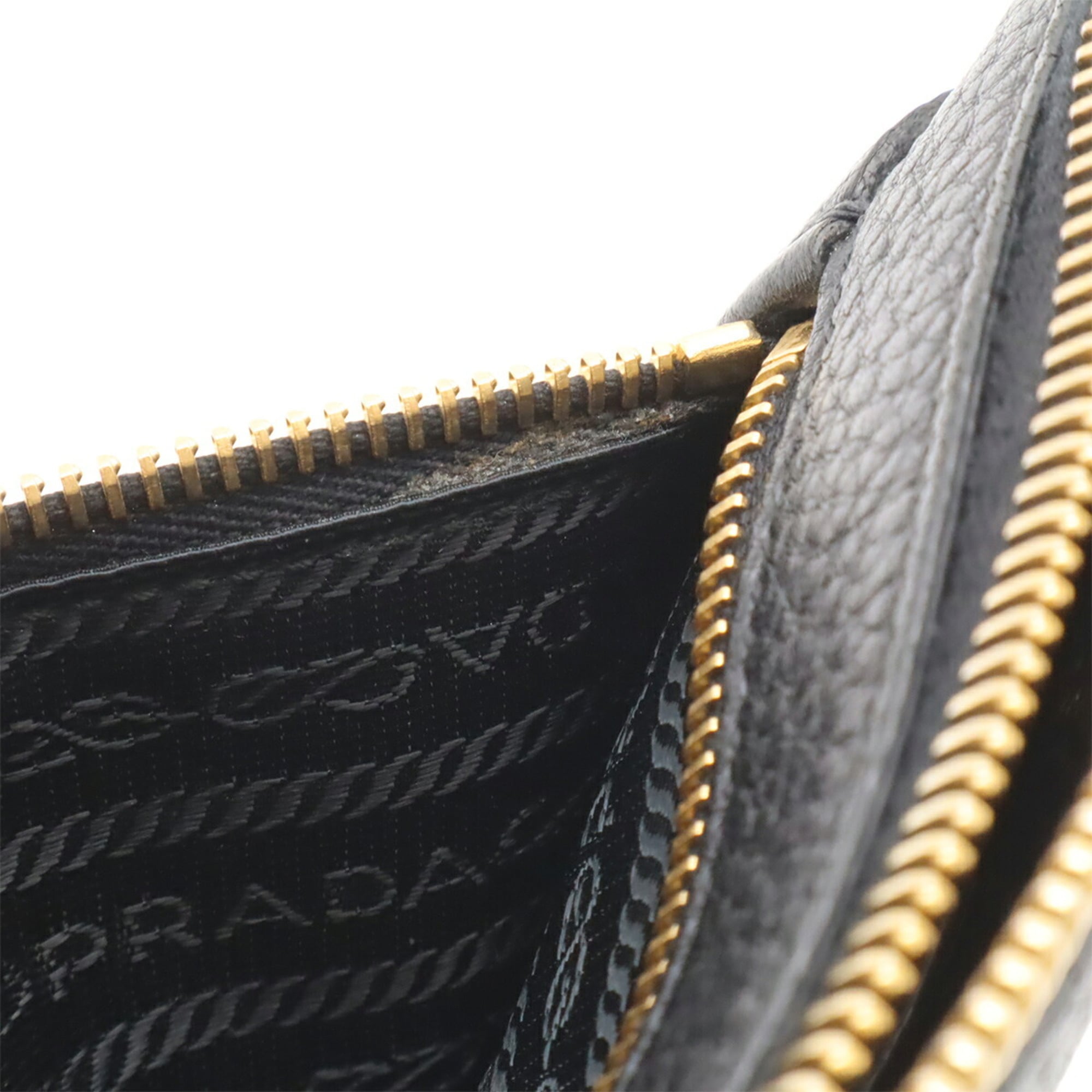 Prada Black Nero Leather Clutch Bag Pochette Shoulder Bag (Pre-Owned)