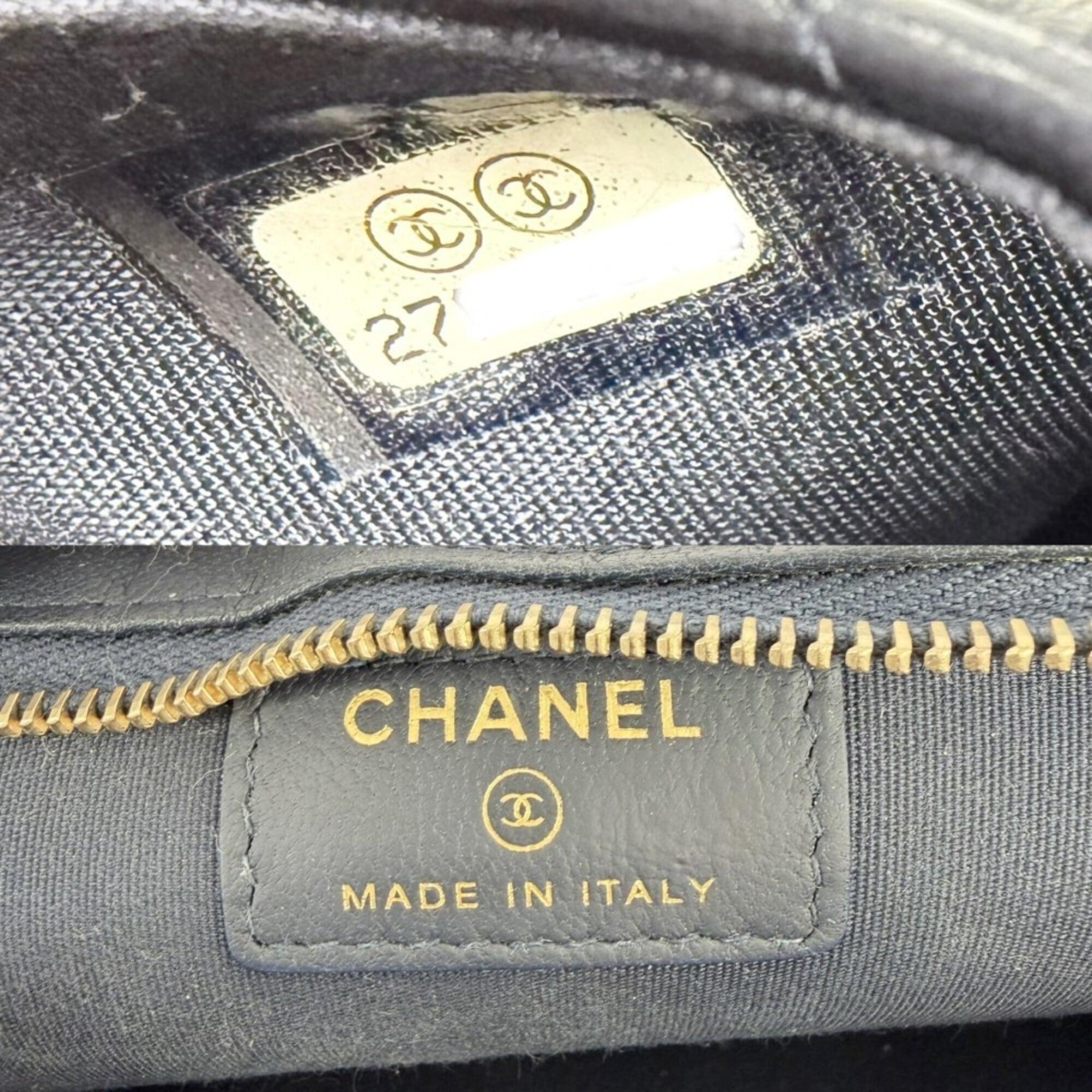 Chanel Matelasse Navy Leather Shoulder Bag (Pre-Owned)