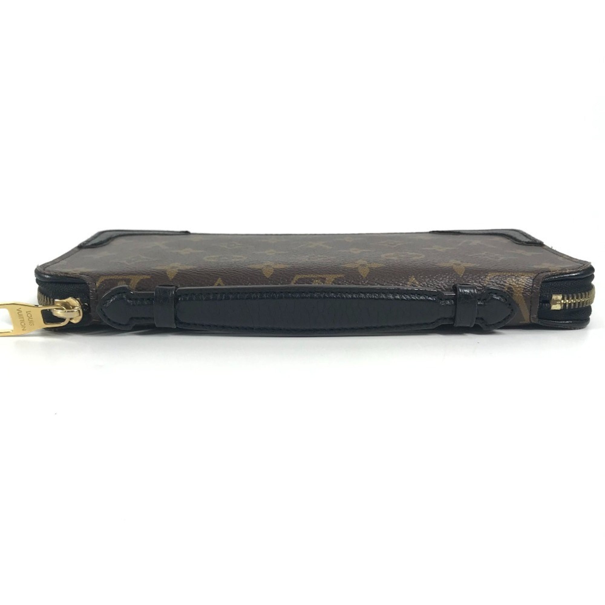 Louis Vuitton Monogram Black Brown Monogram Leather Pouch (Pre-Owned)