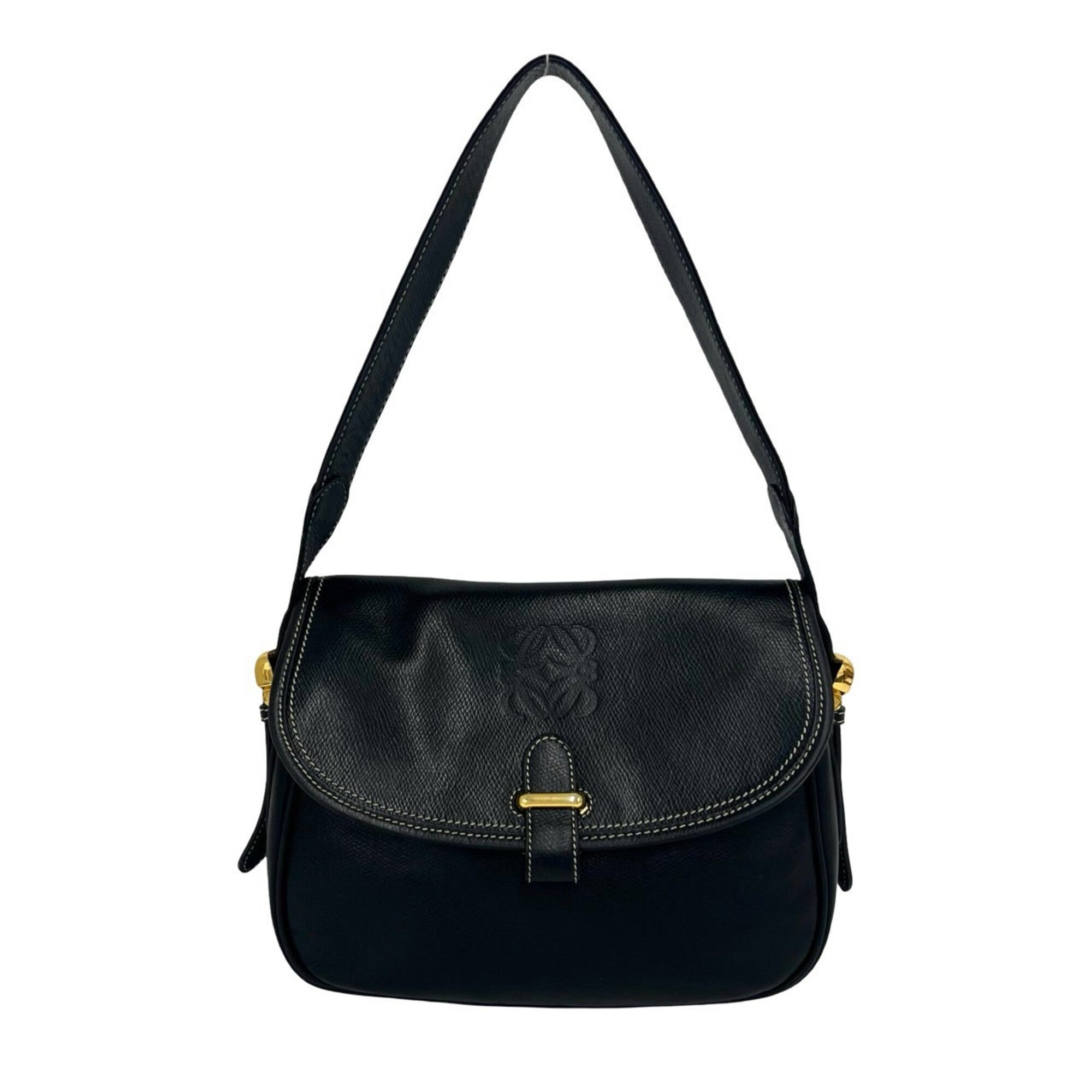 Loewe Black Leather Handbag Shoulder Bag (Pre-Owned)