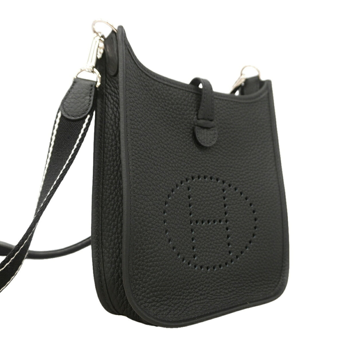 Hermes Black Taurillon Clemence Leather Shoulder Bag (Pre-Owned)