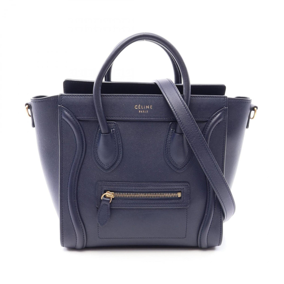 Celine Navy Leather Handbag (Pre-Owned)