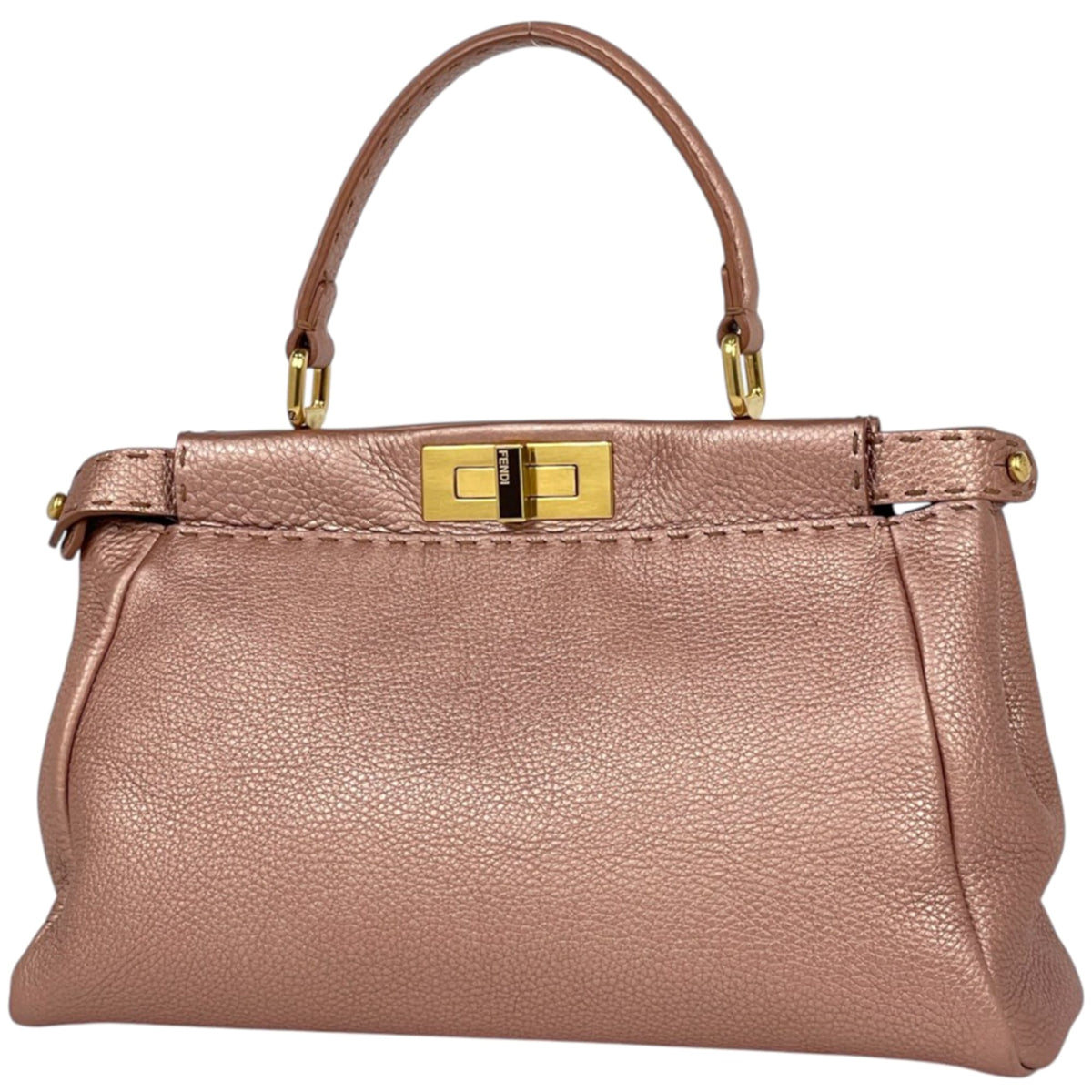Fendi Salmon Pink Leather Handbag (Pre-Owned)