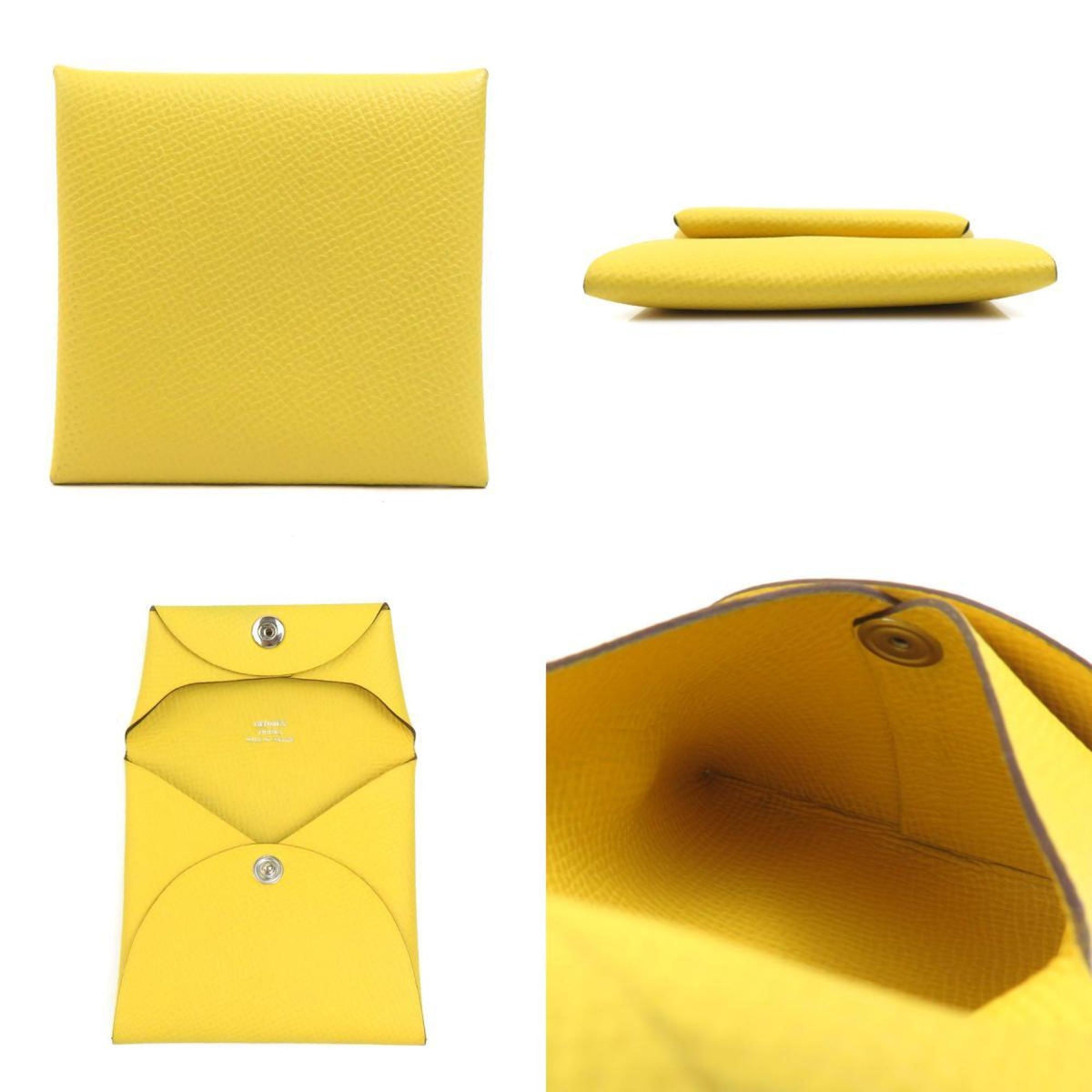 Hermes Yellow Leather Coin Purse/Coin Case (Pre-Owned)