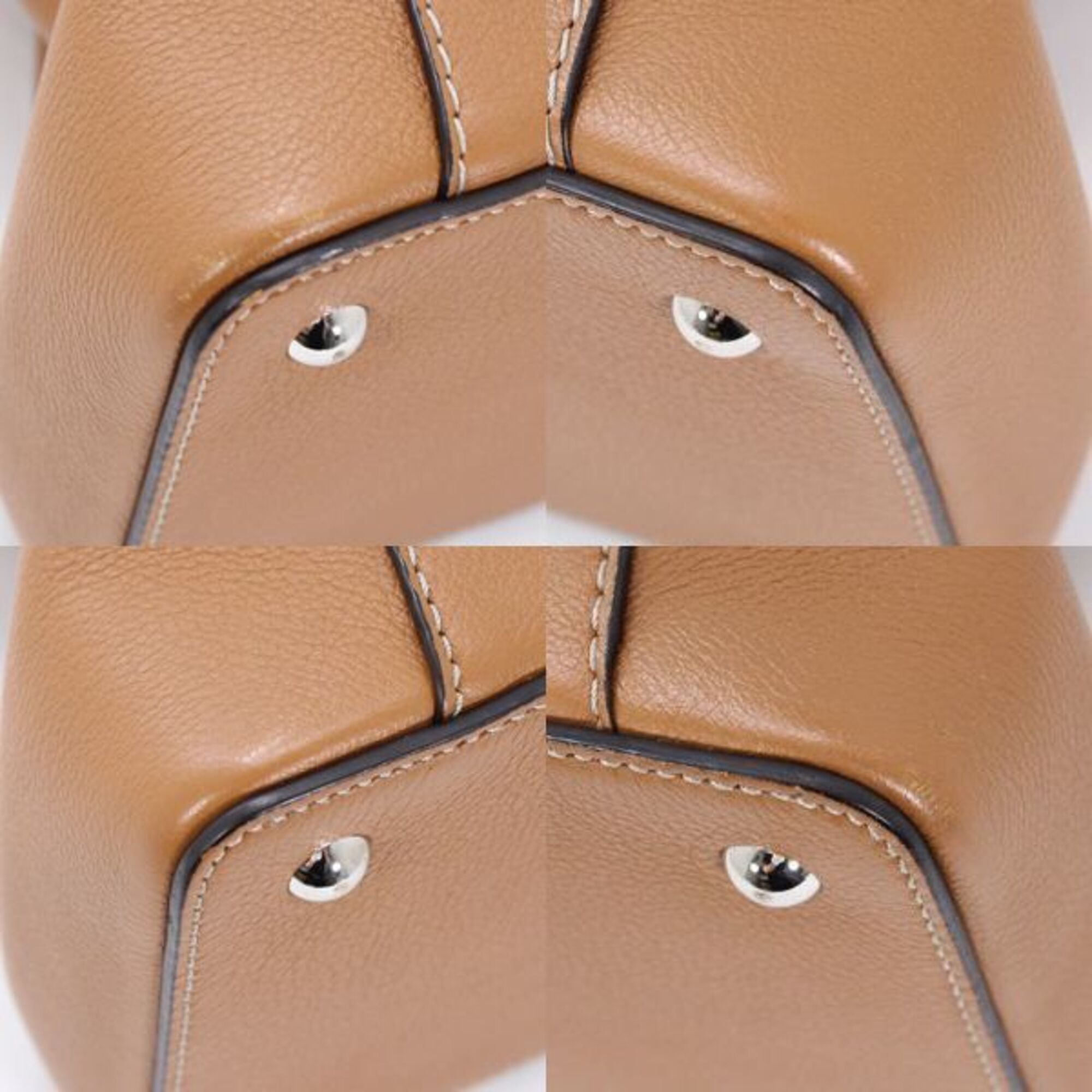 Cartier Light Brown Leather Handbag Shoulder Bag (Pre-Owned)