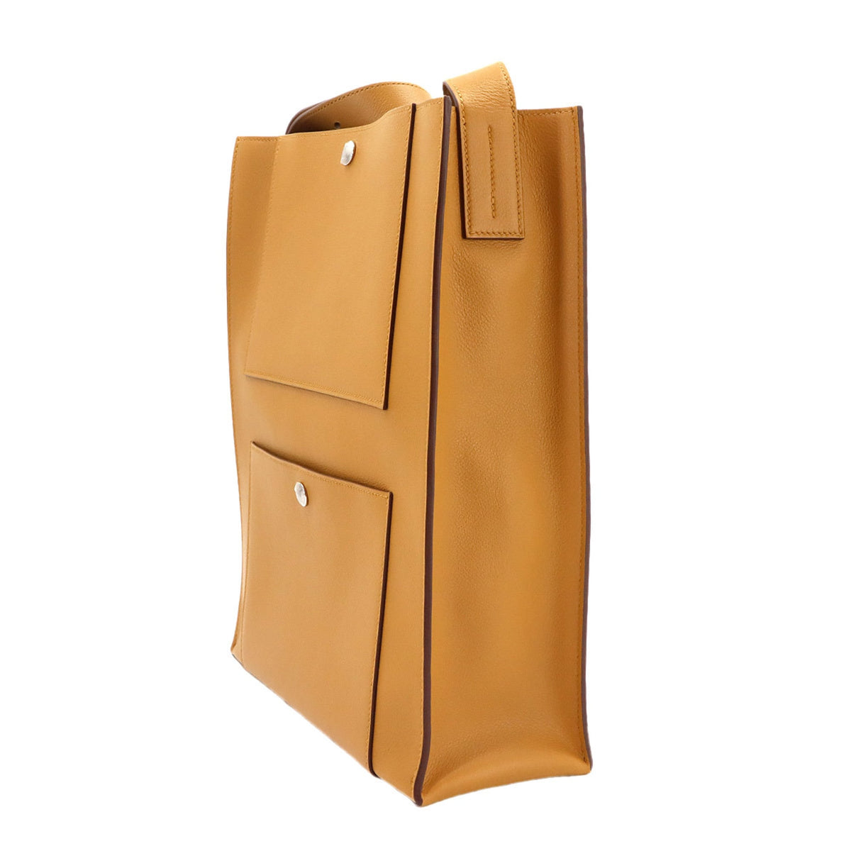 Hermes Brown Caramel Leather Handbag Tote Bag (Pre-Owned)