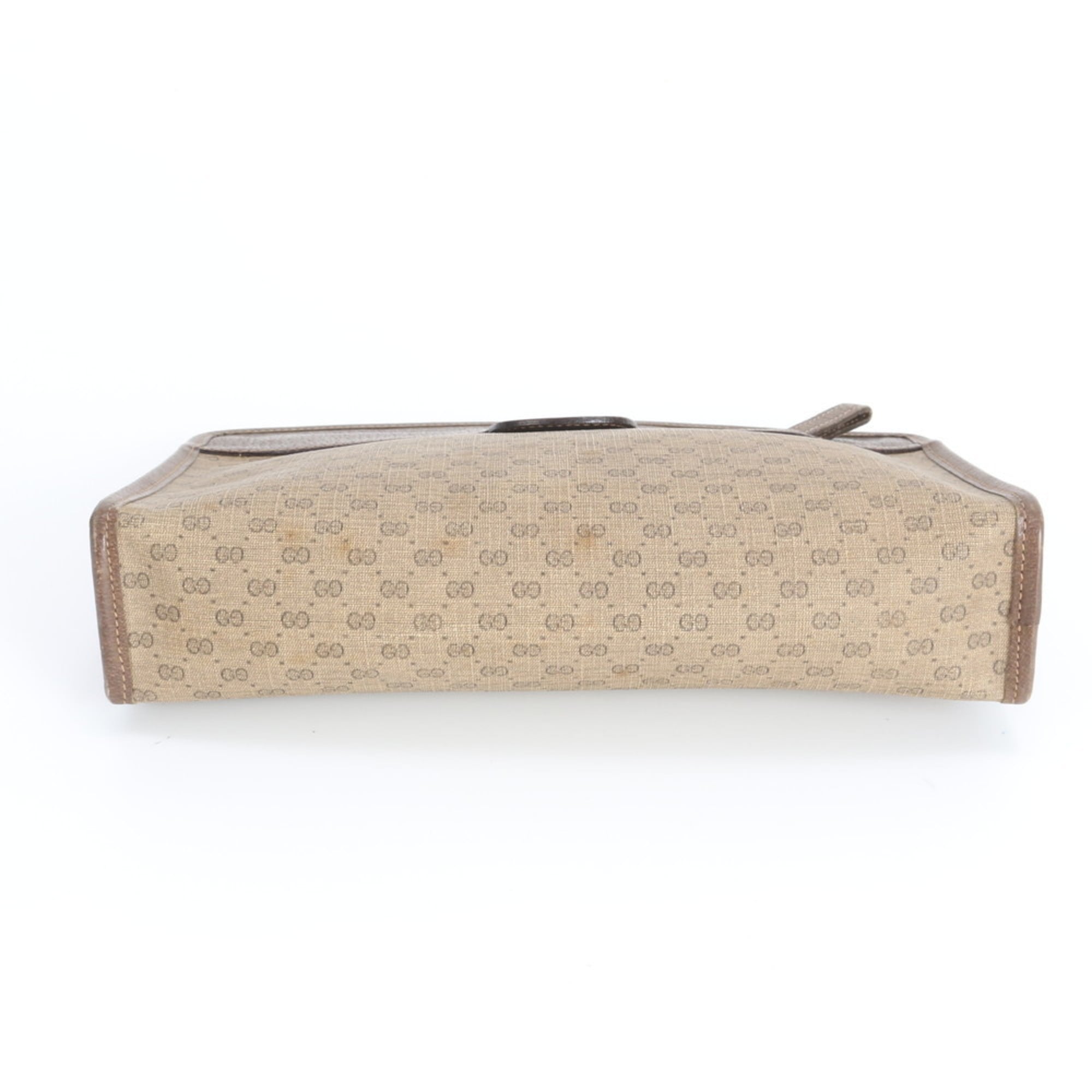 Gucci Brown Micro Gg Leather Coated Canvas Leather Pouch (Pre-Owned)