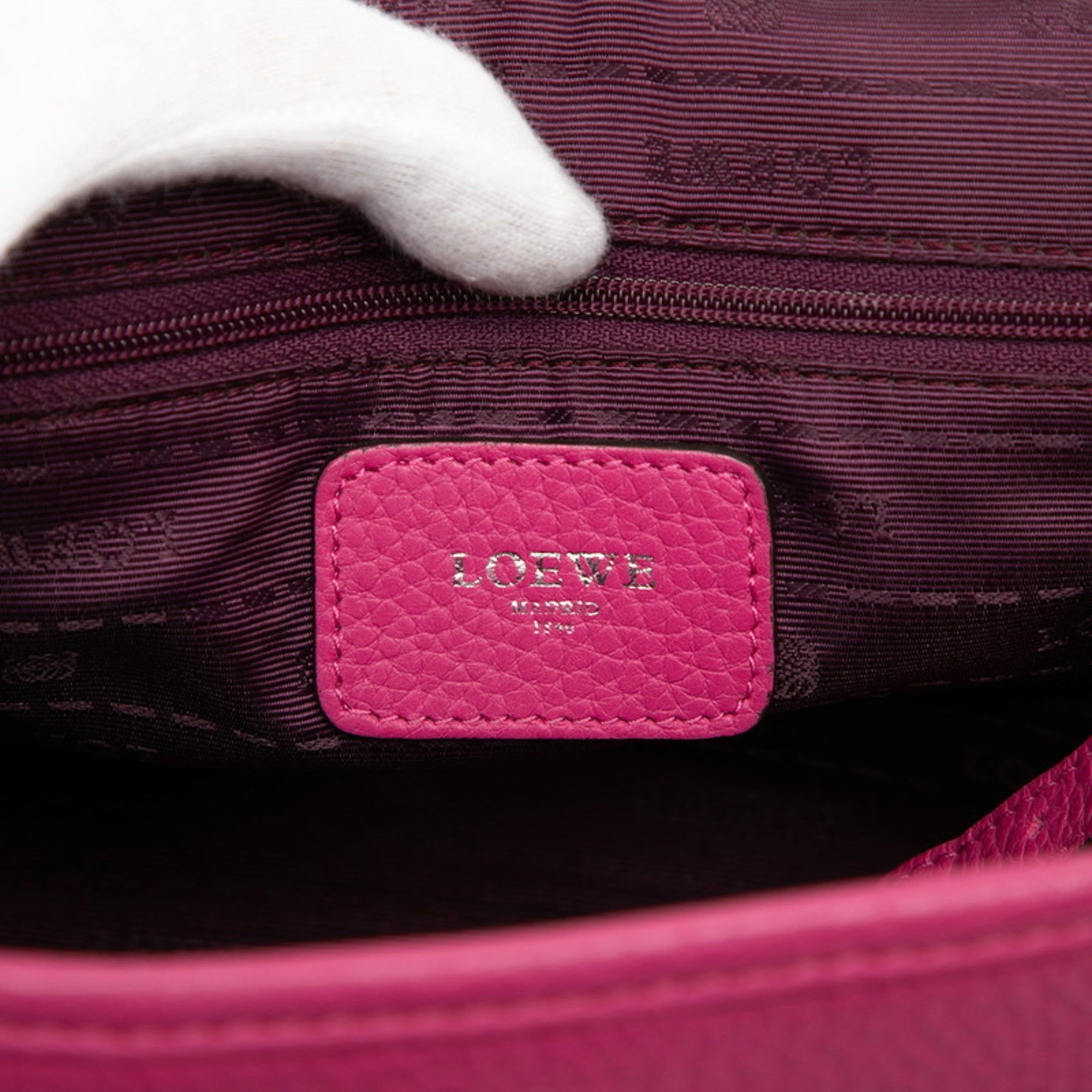 Loewe Pink Leather Handbag Shoulder Bag (Pre-Owned)
