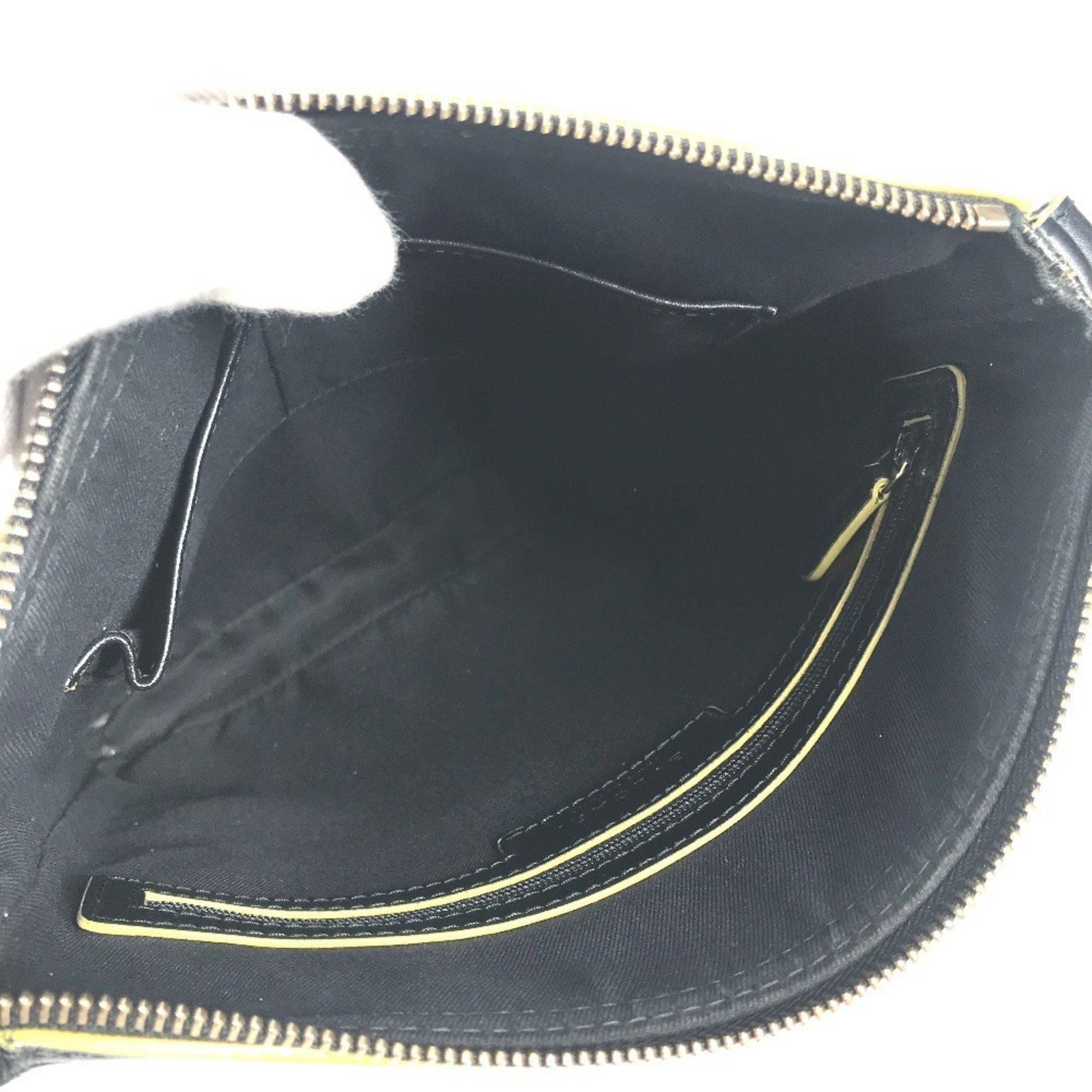 Bvlgari Gray Yellow Pvc Leather Pochette Shoulder Bag (Pre-Owned)
