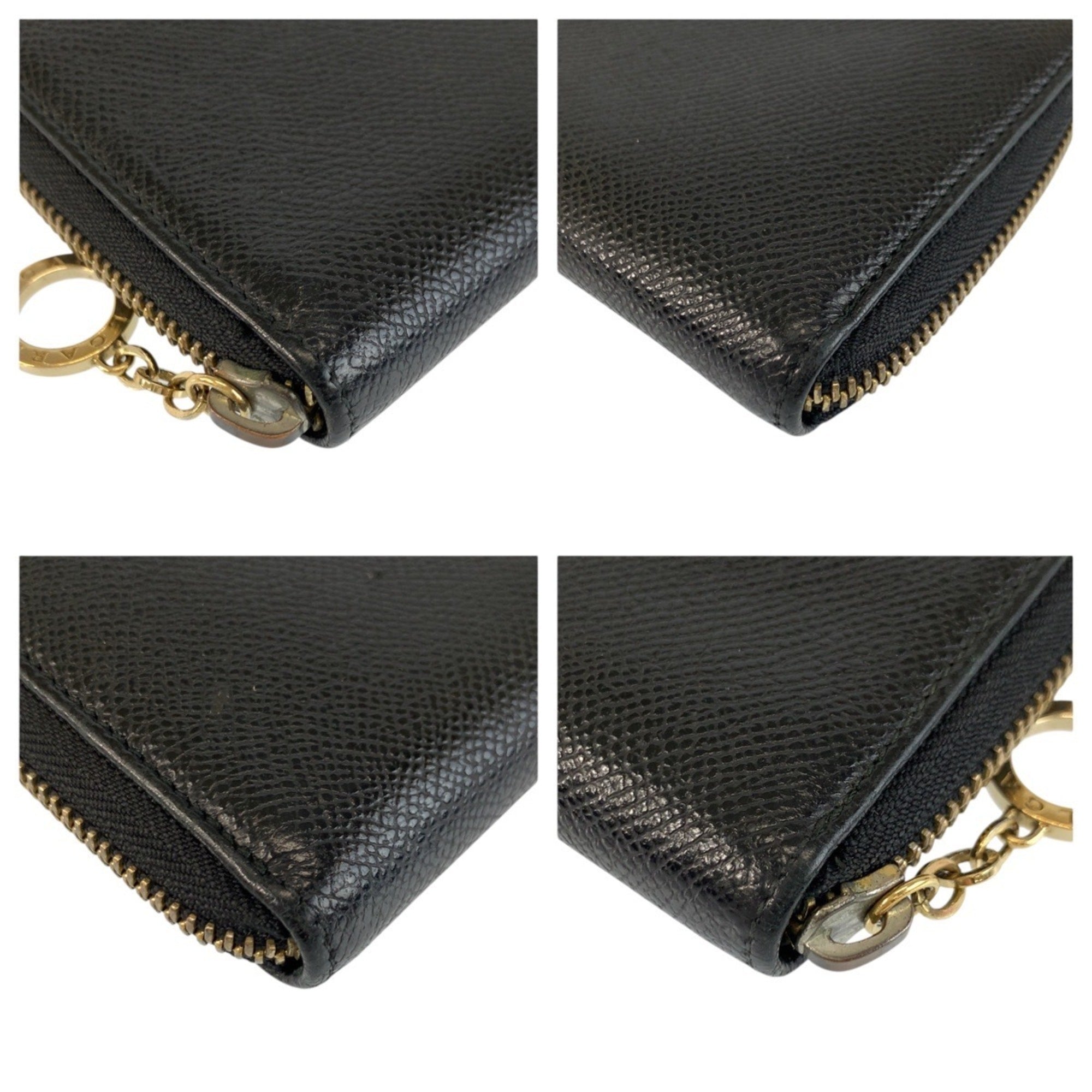Bvlgari Black Leather Long Wallet (Bi-Fold) (Pre-Owned)