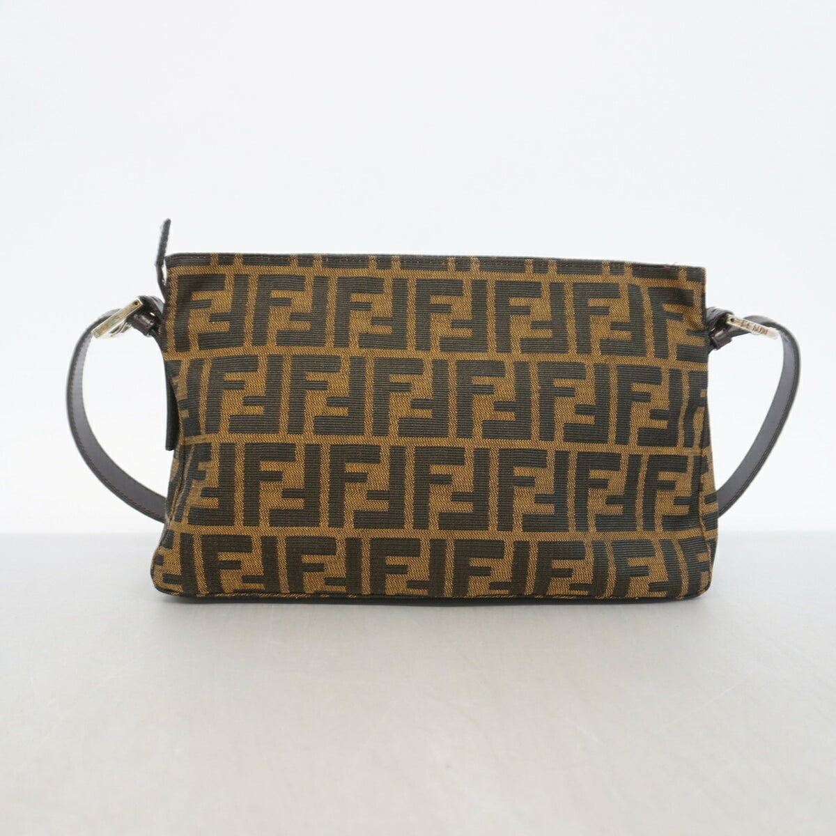 Fendi Brown Nylon Canvas Shoulder Bag (Pre-Owned)