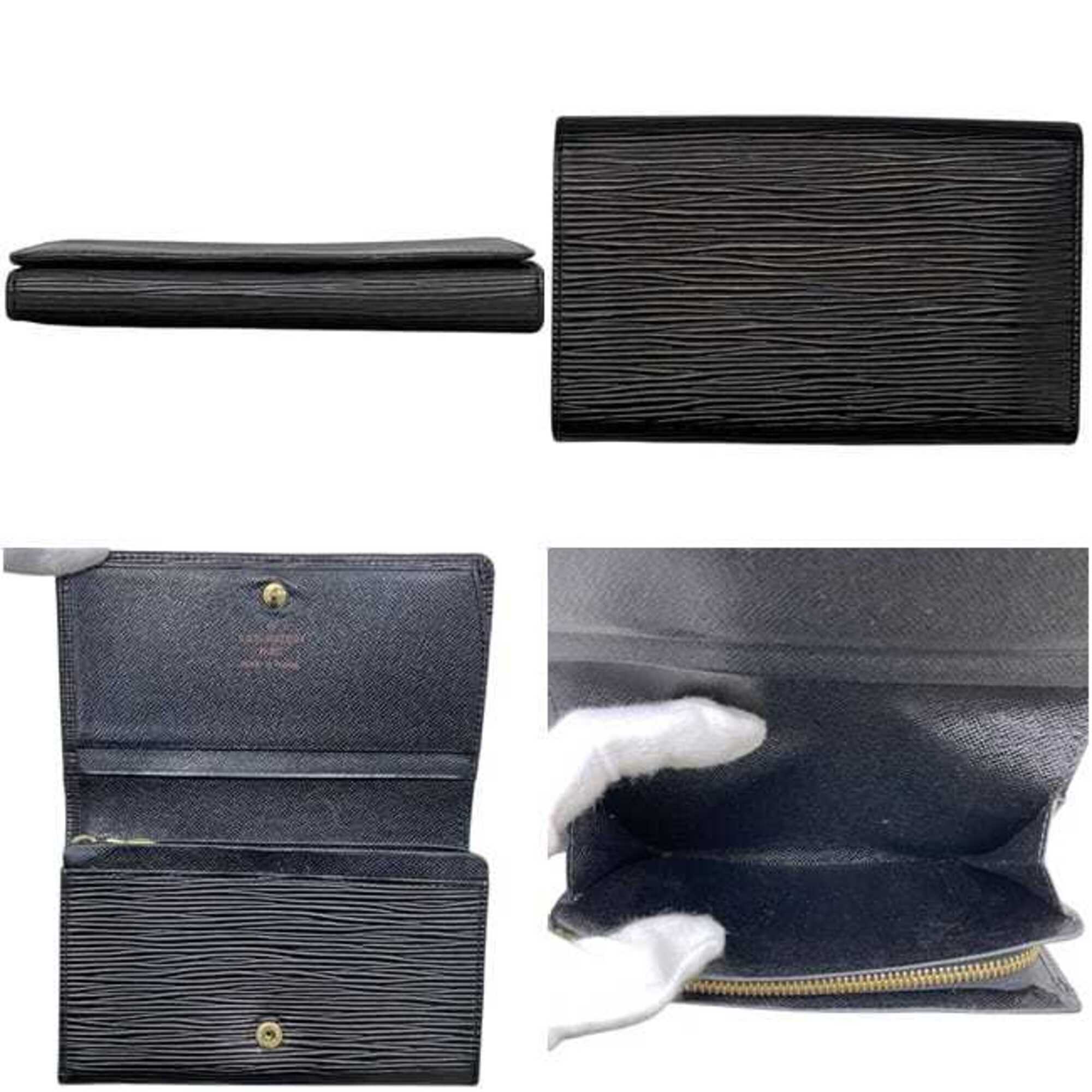 Louis Vuitton Black Noir Epi Leather Wallet (Bi-Fold) (Pre-Owned)